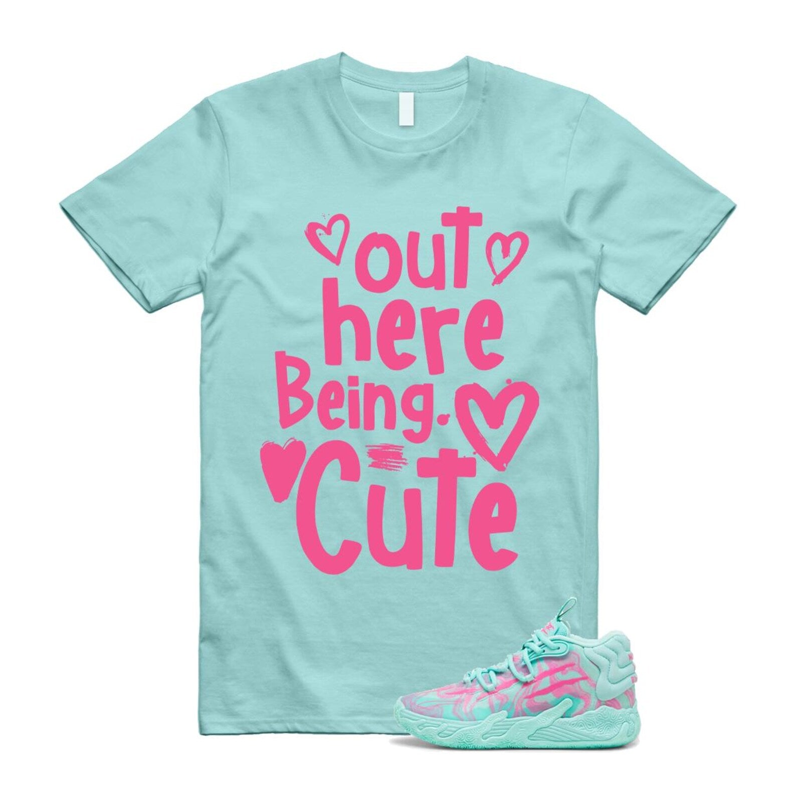 Miami LaMelo Ball MB.03 Teal Pink T Shirt Match Out Here Being Cute T-Shirt, Sneaker Match Tee