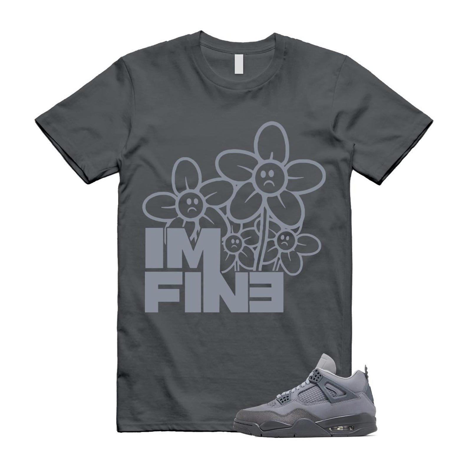 4 Wet Cement Smoke Iron Grey Retro SE T Shirt Match FINE T-Shirt, Sneaker Match Tee