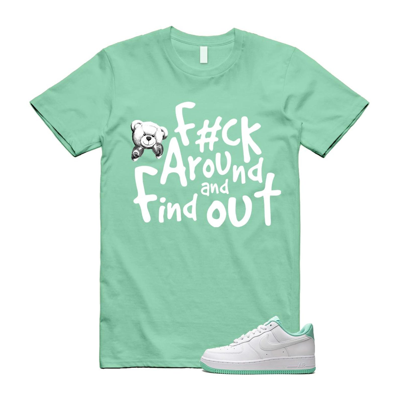 Air Force 1 Mint Foam Green Low White T Shirt Match FCK T-Shirt, Sneaker Match Tee