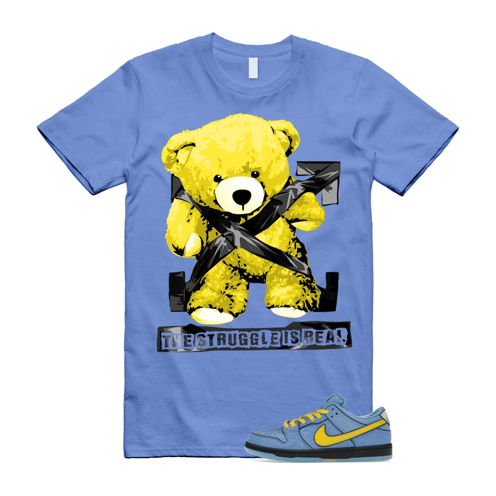 Dunk Bubbles The Power Girls Blue Chill Deep Royal Active Pink Yellow Black T Shirt Match STRUG T-Shirt, Sneaker Match Tee