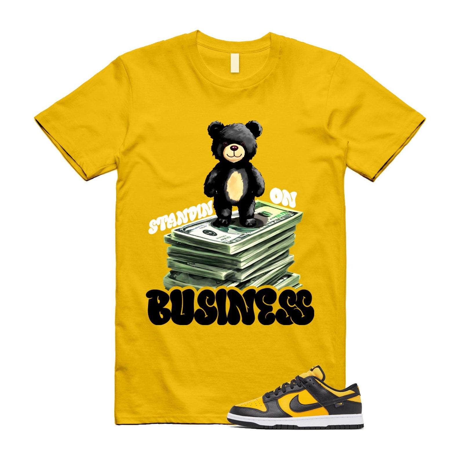 Dunk Reverse Goldenrod University Gold Black White Low T Shirt Match SB2 T-Shirt, Sneaker Match Tee