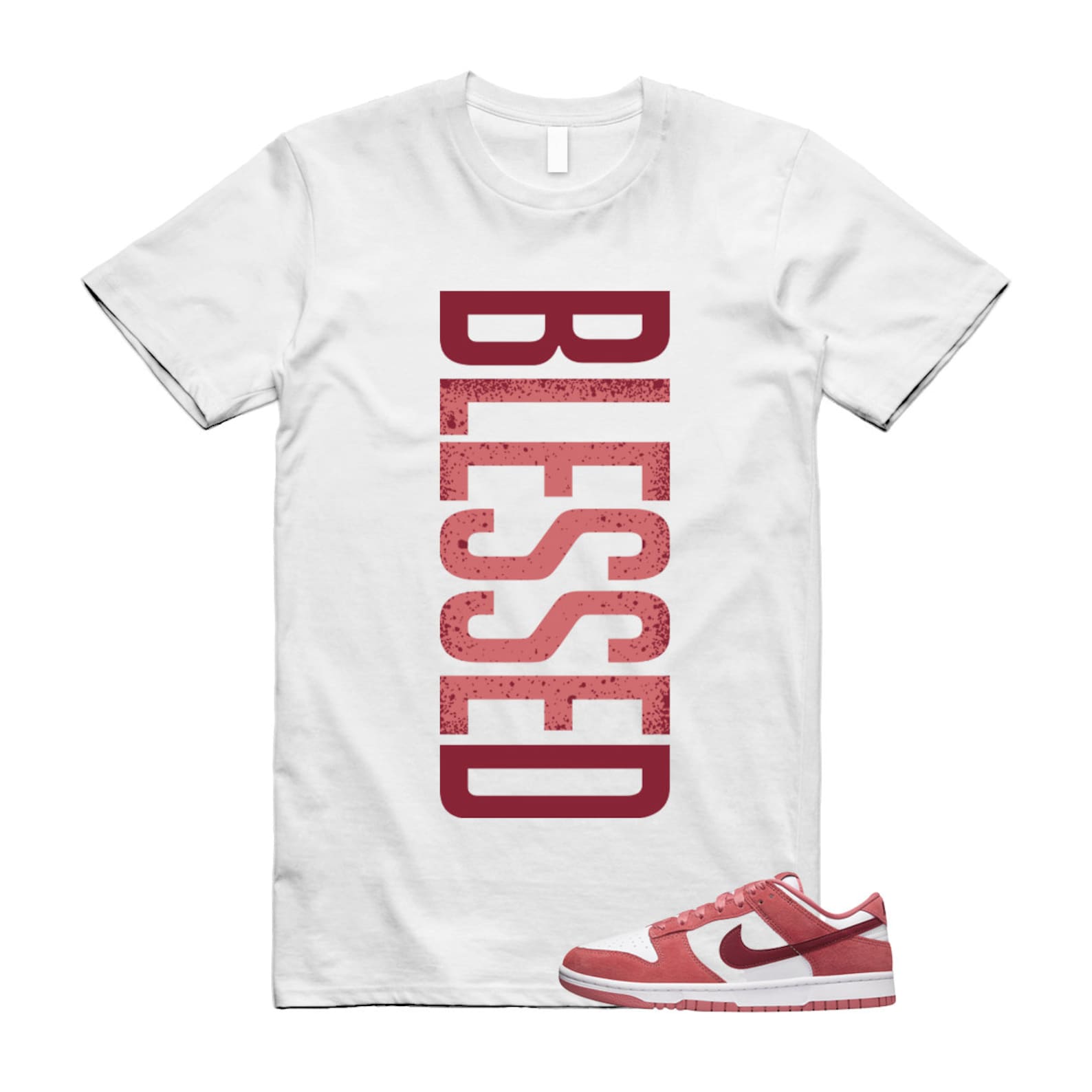 Dunk Valentine's Day Low Team Red Adobe Dragon White T Shirt Match VERTBLS T-Shirt, Sneaker Match Tee