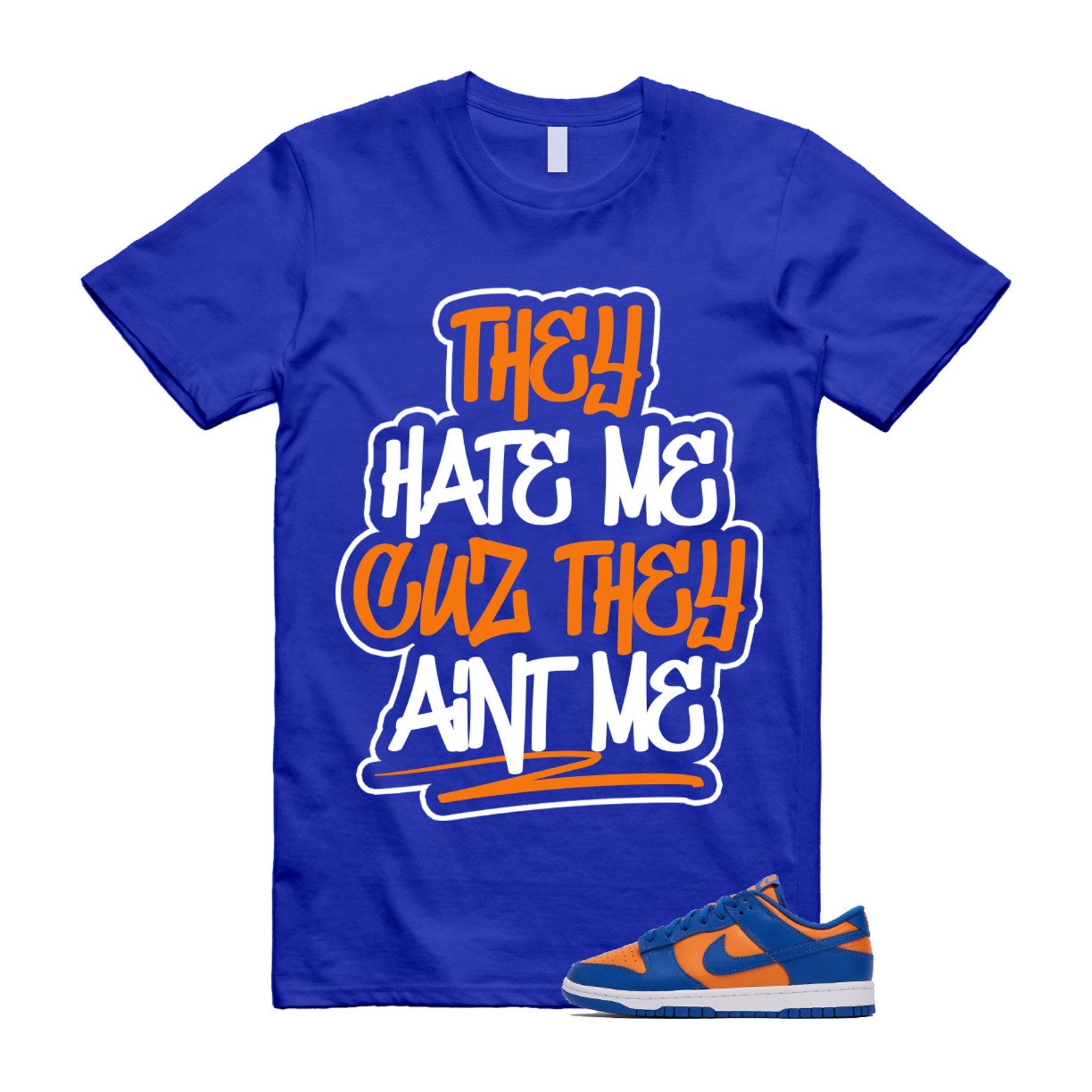 Dunk Knicks Team Royal Blue Orange Low Bright Ceramic T Shirt Match AINT ME T-Shirt, Sneaker Match Tee