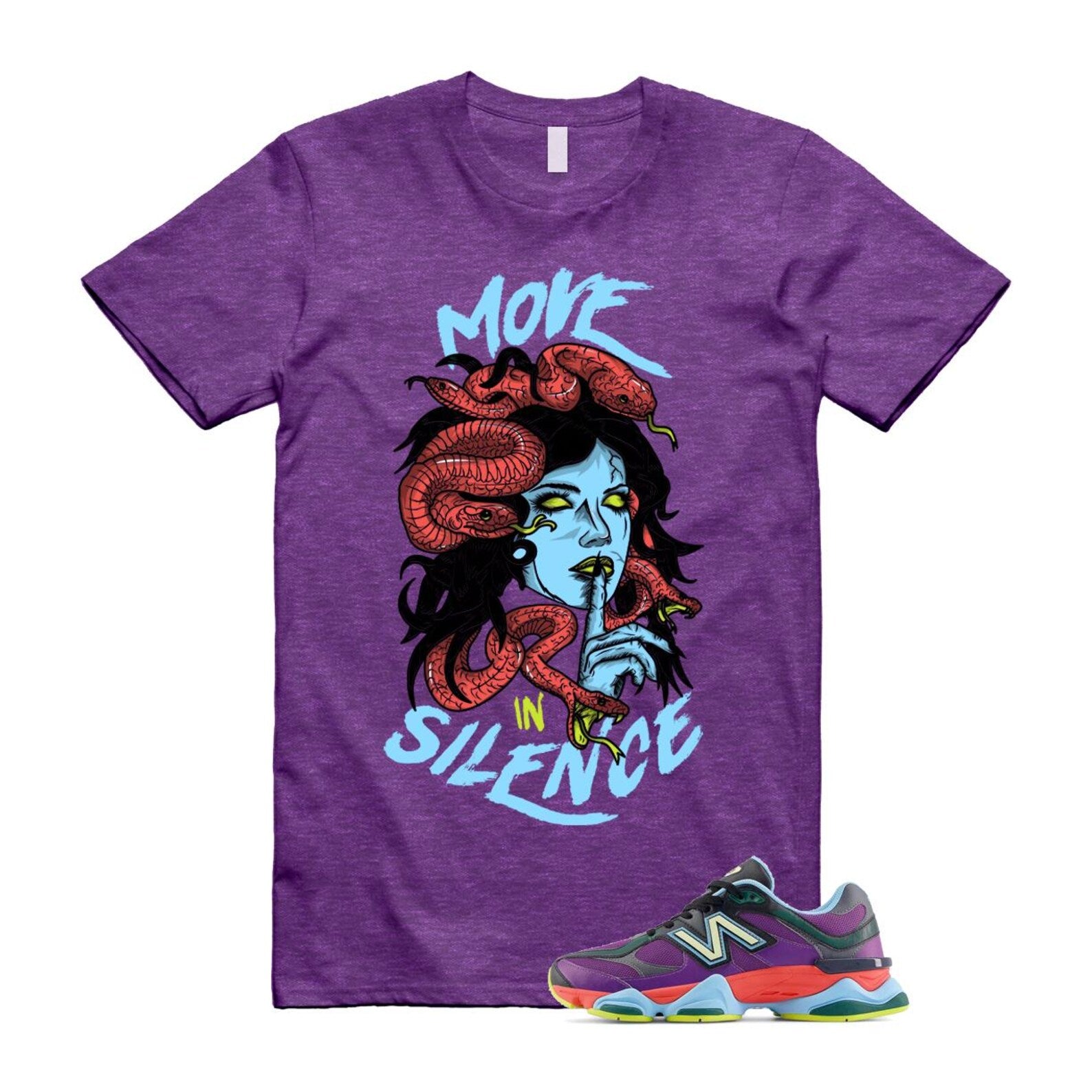 9060 Neon Nights Purple Red Blue Black T Shirt Match MIS T-Shirt, Sneaker Match Tee
