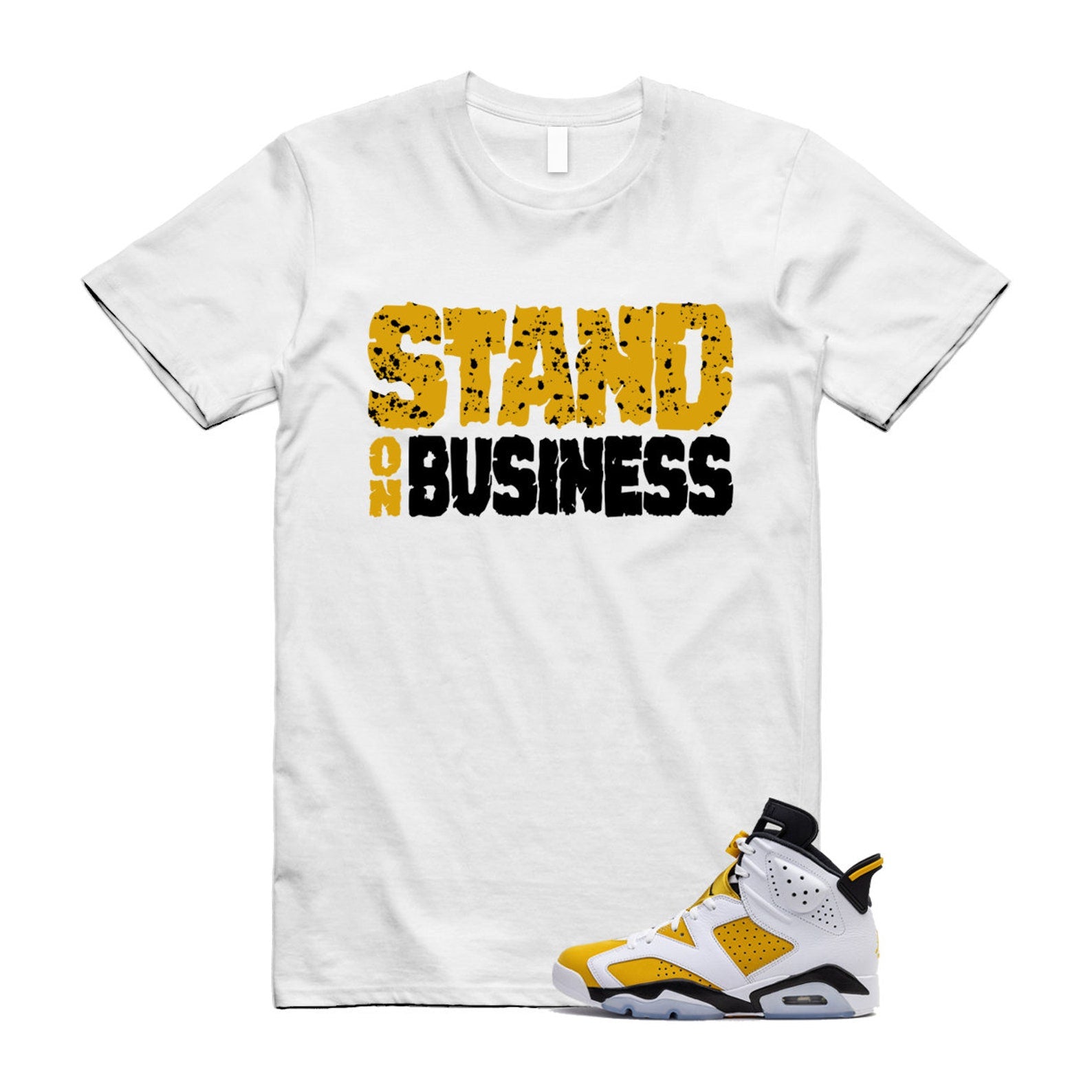 Yellow Ochre 6 Black White T Shirt Match Stand On Business T-Shirt, Sneaker Match Tee