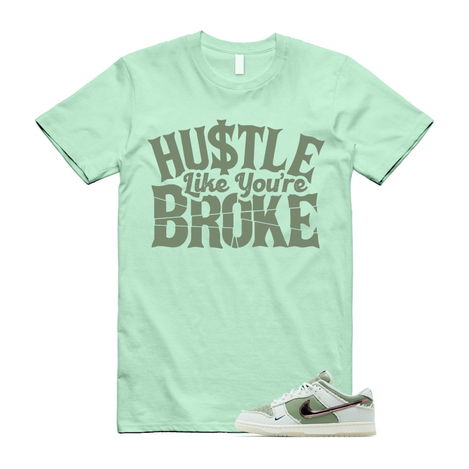 Dunk Kyler Murray Be 1 of One Sea Glass Sail Oil Green Rose Gold Low Retro PRM T Shirt Match BROKE T-Shirt, Sneaker Match Tee