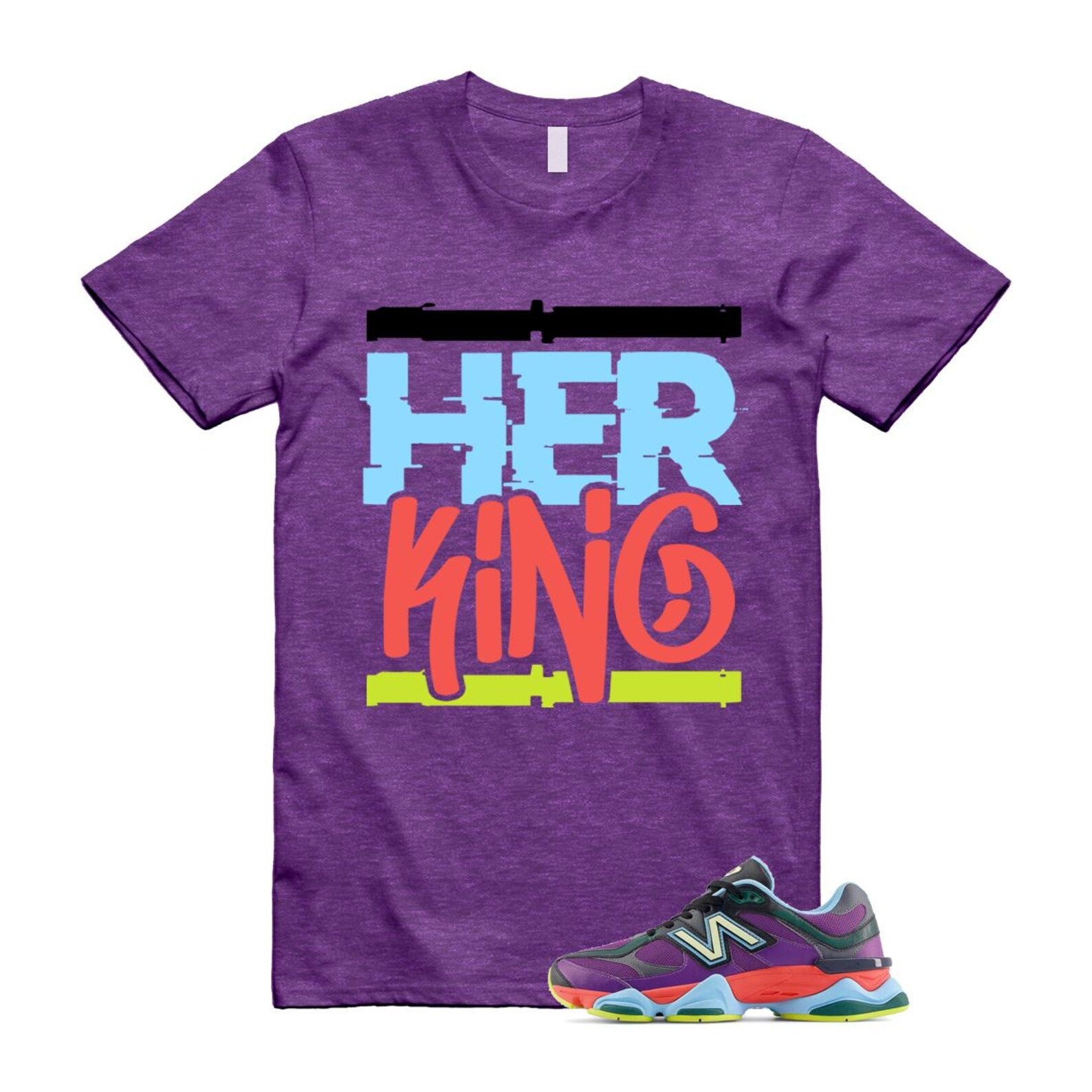 9060 Neon Nights Purple Red Blue Black T Shirt Match HK T-Shirt, Sneaker Match Tee