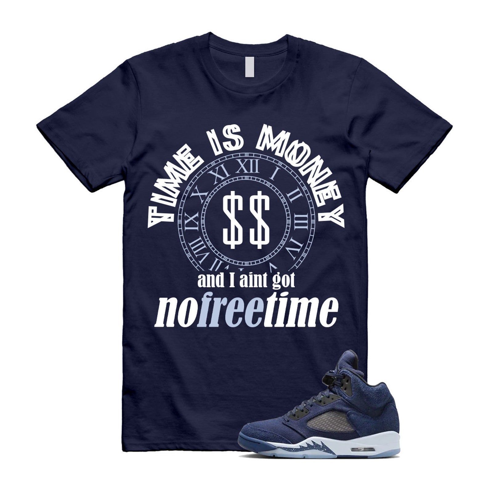Midnight Navy Georgetown Football Grey Black T Shirt Match FREE TIME T-Shirt, Sneaker Match Tee