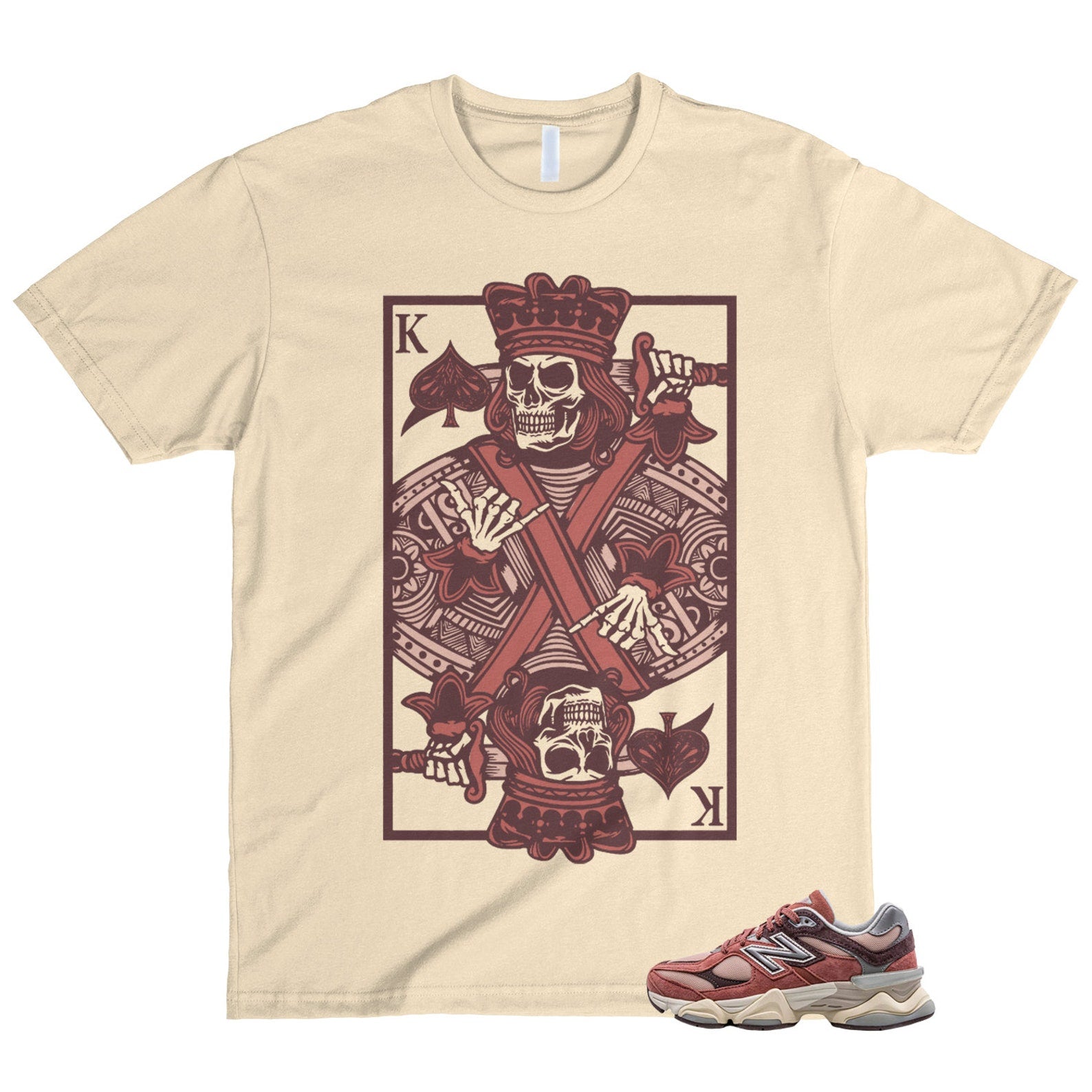 New Balance 9060 Cherry Blossom Mineral Red Truffle Rain Cloud T Shirt Match KC T-Shirt, Sneaker Match Tee