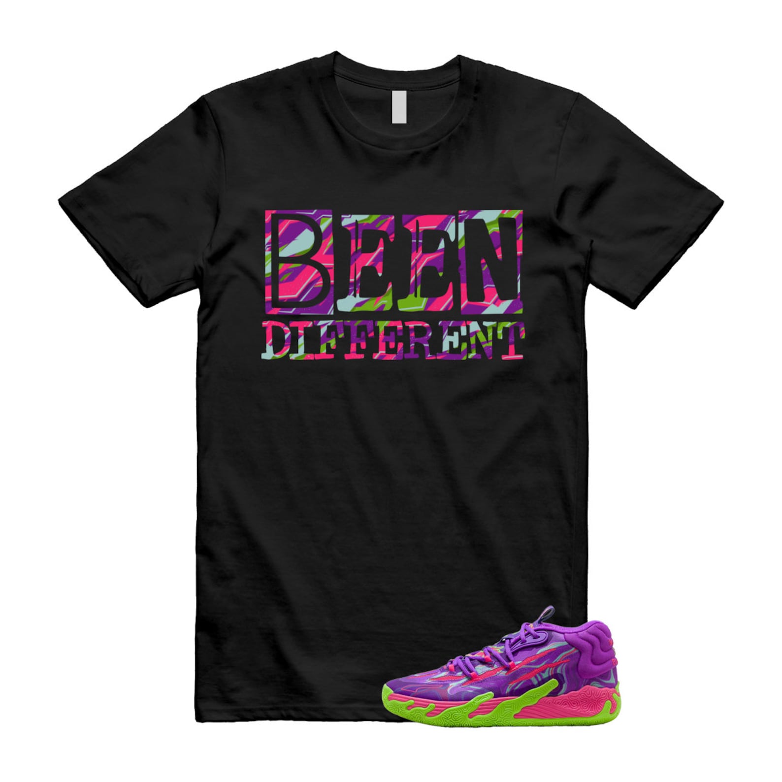 Toxic LaMelo Ball Purple Glimmer Green Gecko 03 Slime T Shirt Match BEEN T-Shirt, Sneaker Match Tee