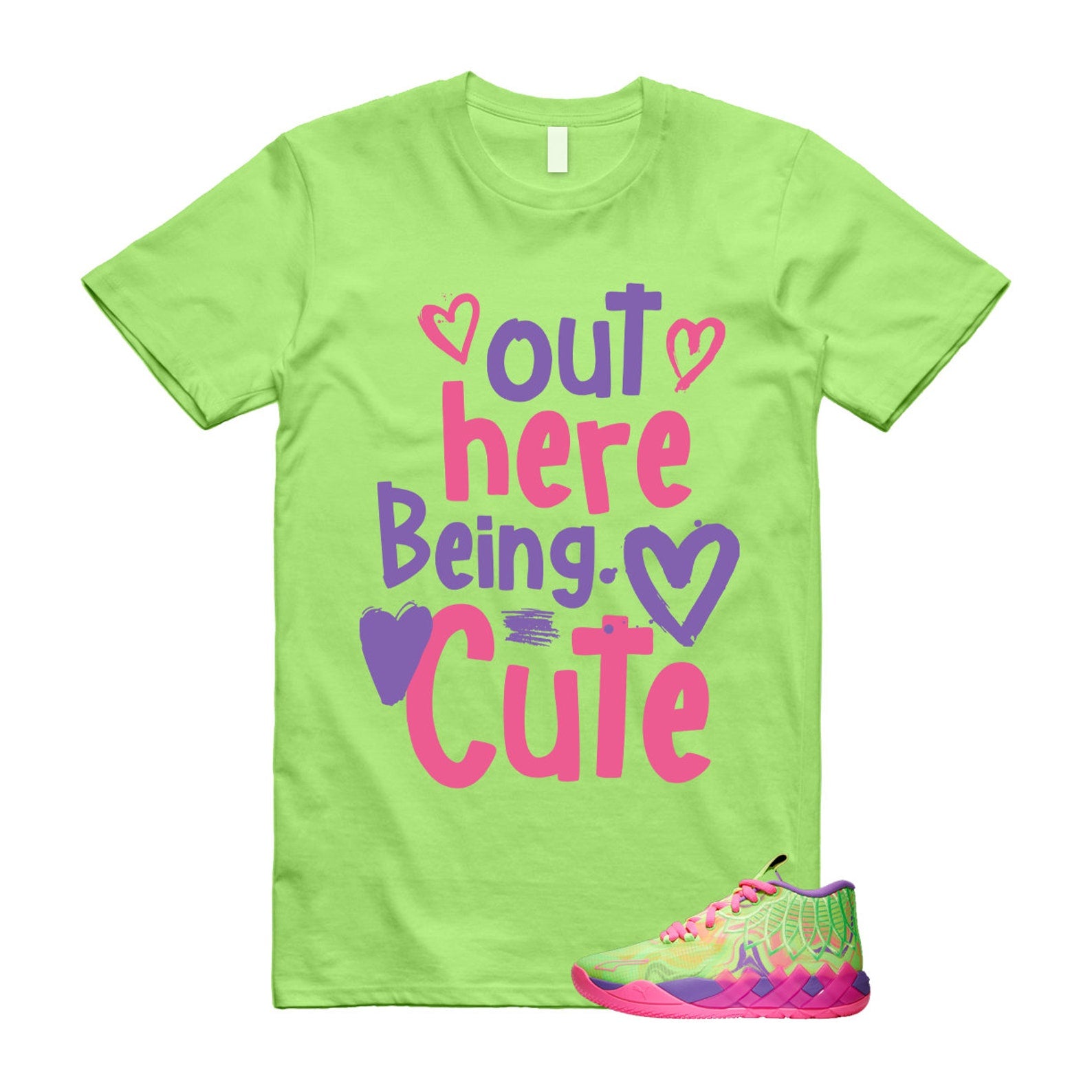 Inverse Toxic LaMelo Ball MB.01 Purple Glimmer Knockout Pink Green Gecko T Shirt Match Out Here Being Cute T-Shirt, Sneaker Match Tee