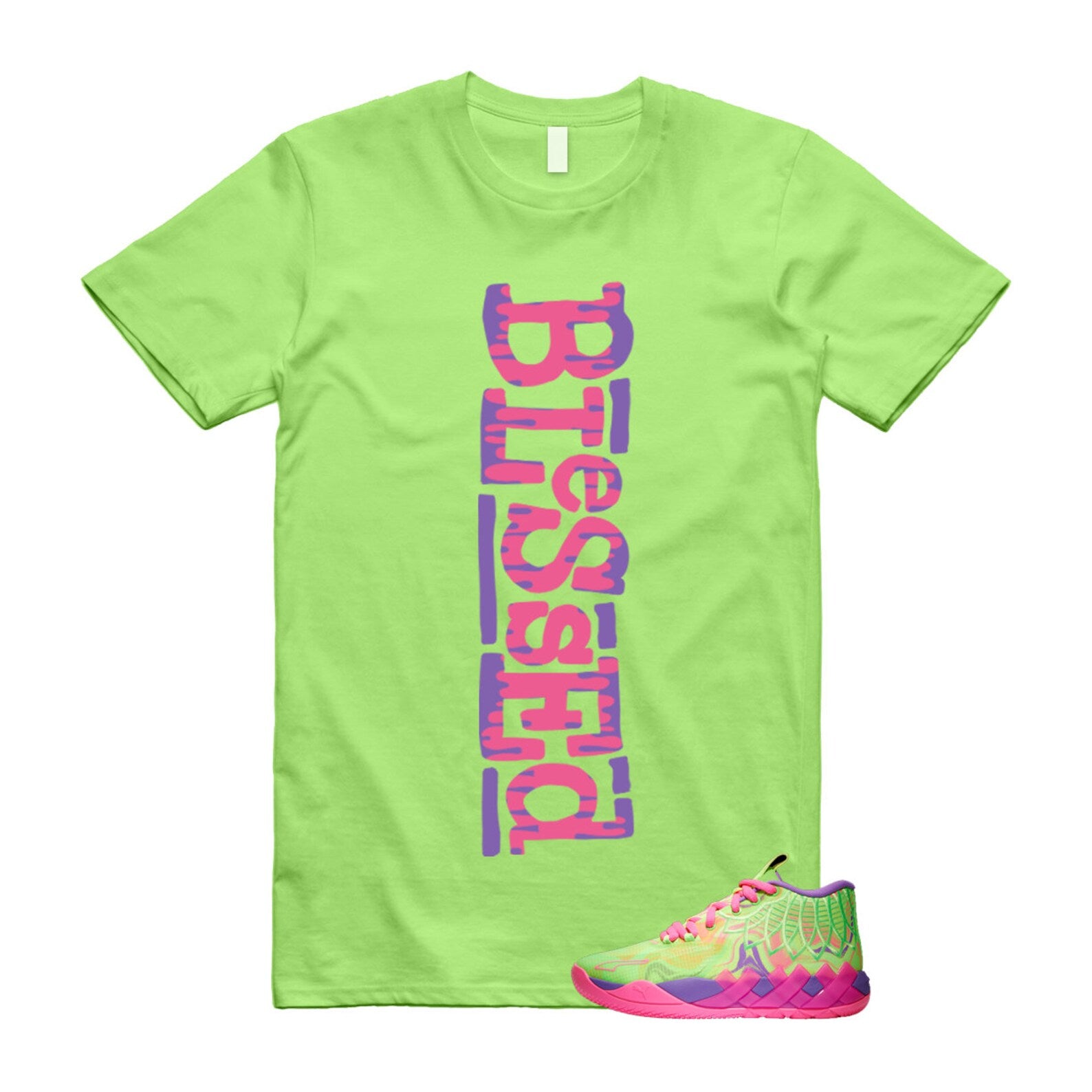 Inverse Toxic LaMelo Ball MB.01 Purple Glimmer Knockout Pink Green Gecko T Shirt Match B2 T-Shirt, Sneaker Match Tee
