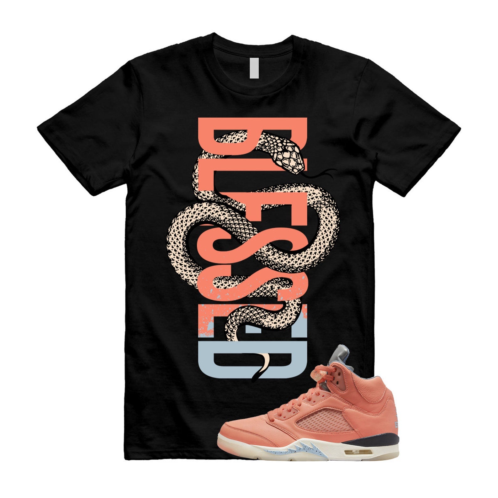 Crimson Bliss 5 DJ Khaled Leche Blue Sail We The Best Retro T Shirt Match SNAKEBLS T-Shirt, Sneaker Match Tee