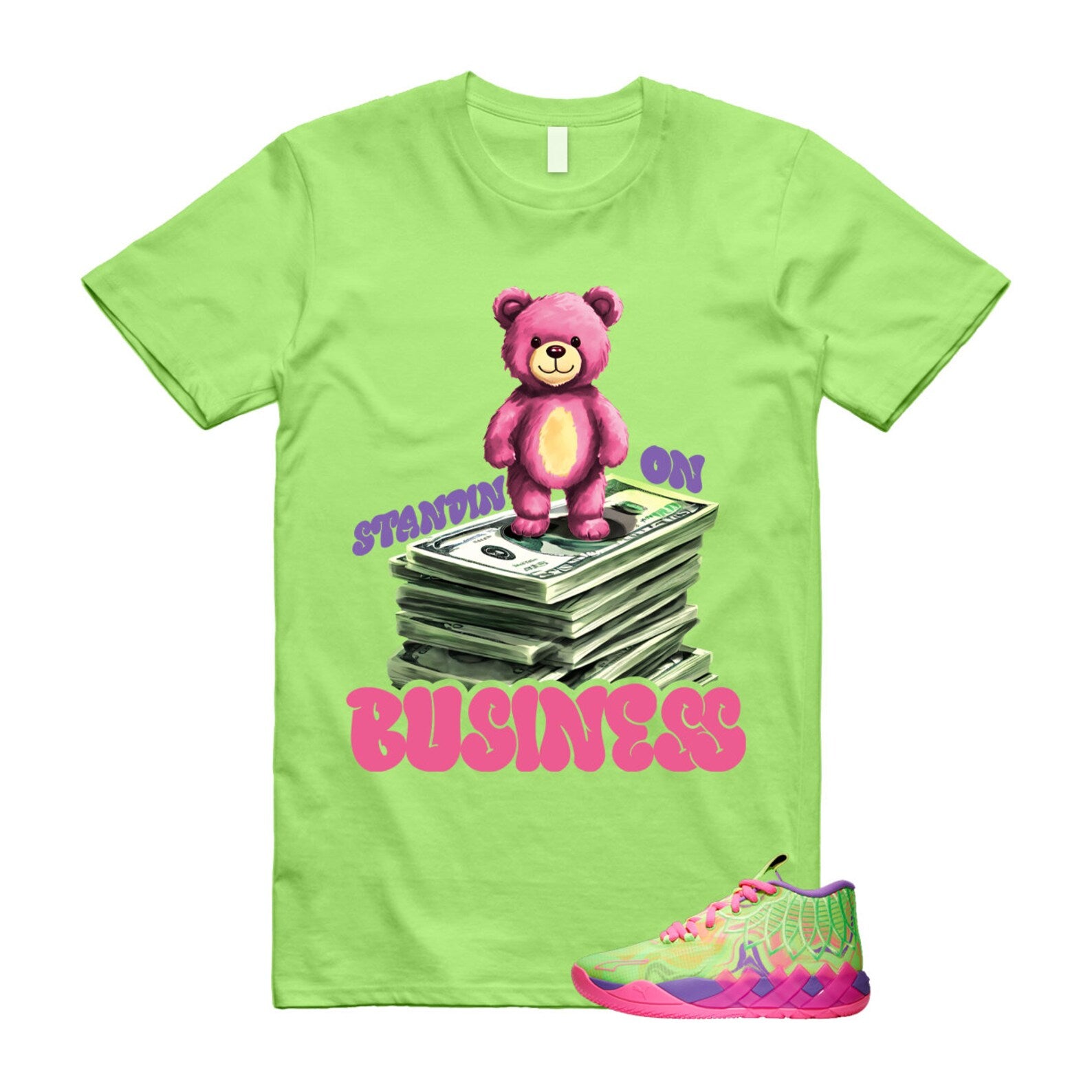 Inverse Toxic LaMelo Ball MB.01 Purple Glimmer Knockout Pink Green Gecko T Shirt Match SB2 T-Shirt, Sneaker Match Tee