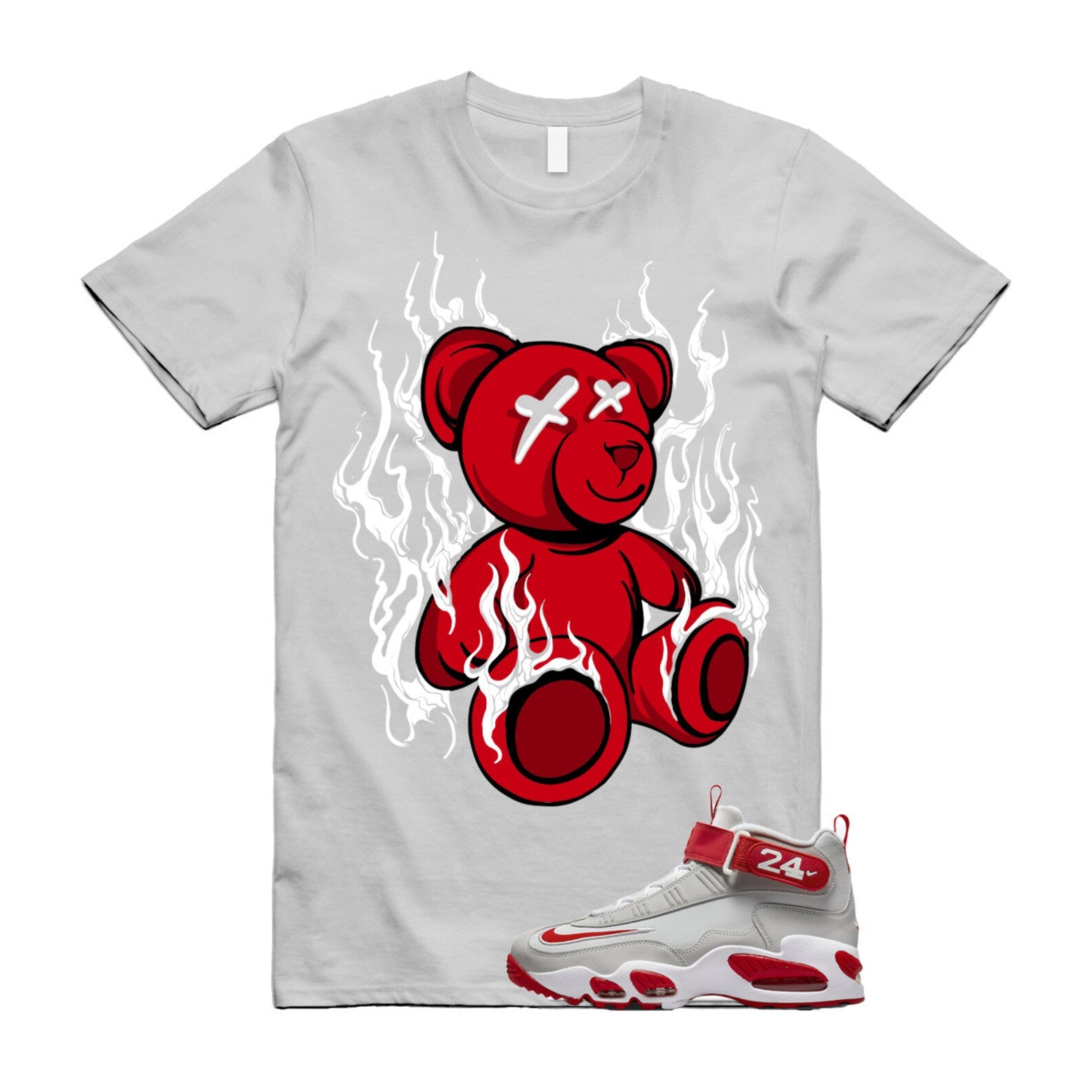 LIT T Shirt to match N Air Griffey Max 1 Cincinnati Reds Pure Platinum University White T-Shirt, Sneaker Match Tee