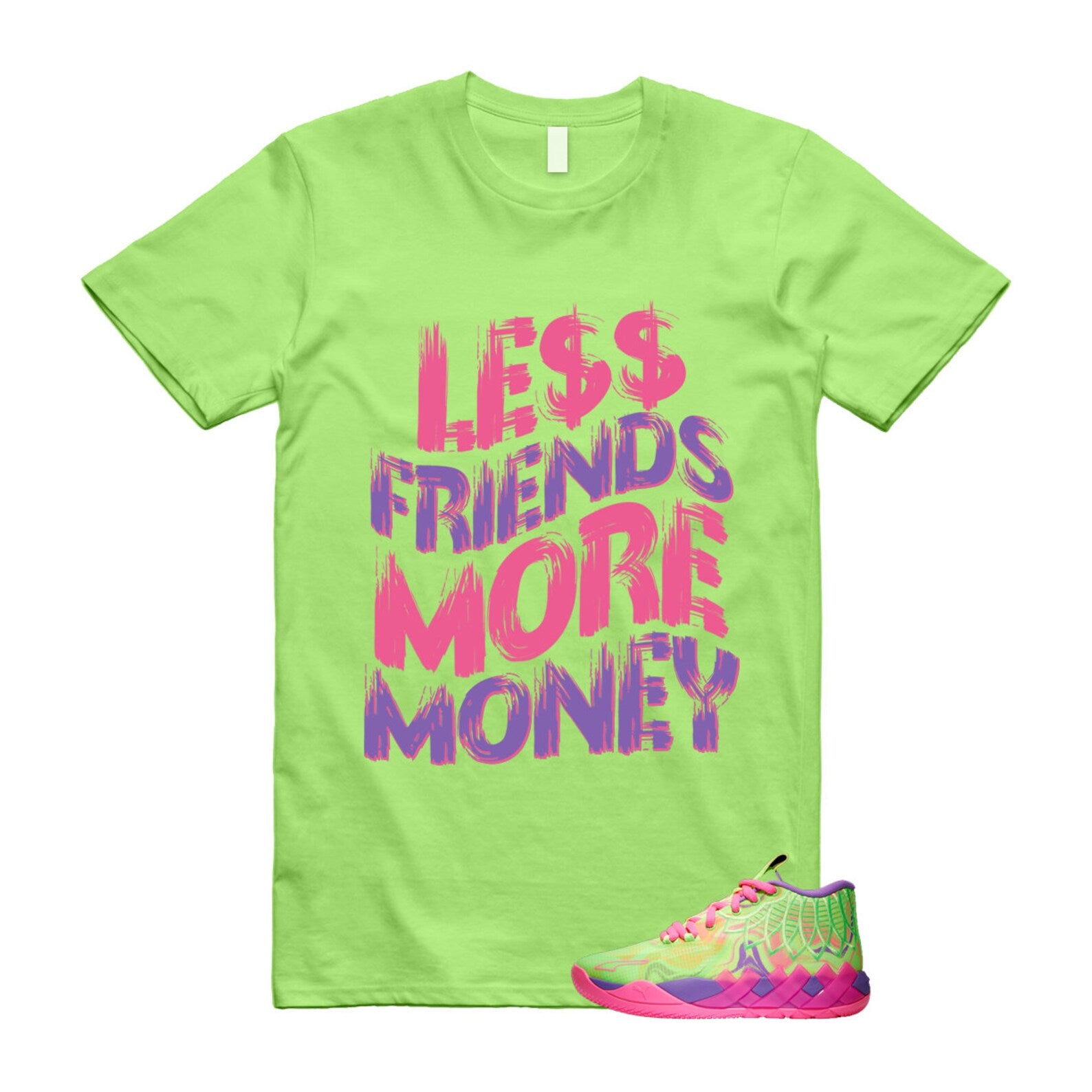 Inverse Toxic LaMelo Ball MB.01 Purple Glimmer Knockout Pink Green Gecko T Shirt Match LF T-Shirt, Sneaker Match Tee