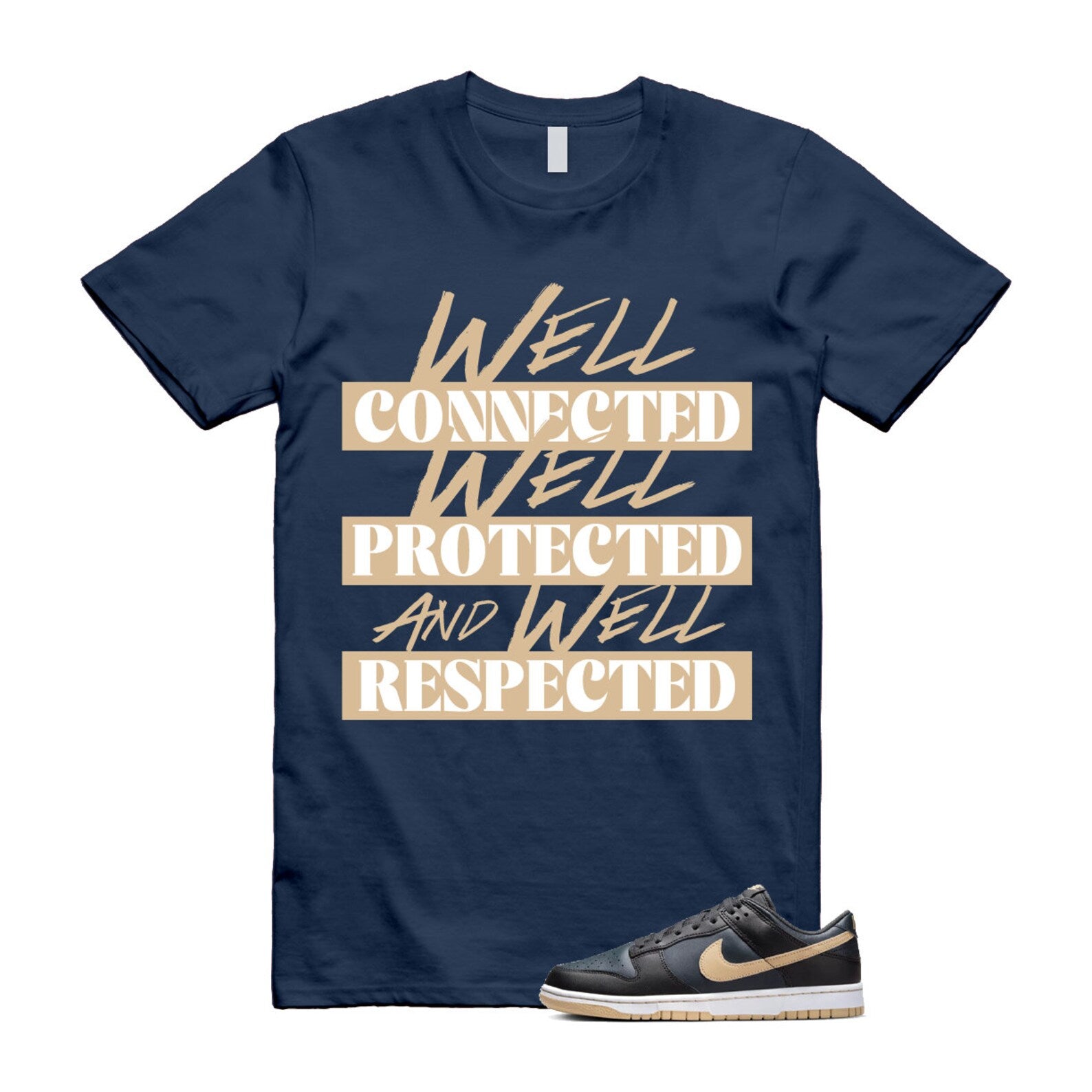 Dunk Black Anthracite Sesame Navy White Low T Shirt Match WELL T-Shirt, Sneaker Match Tee