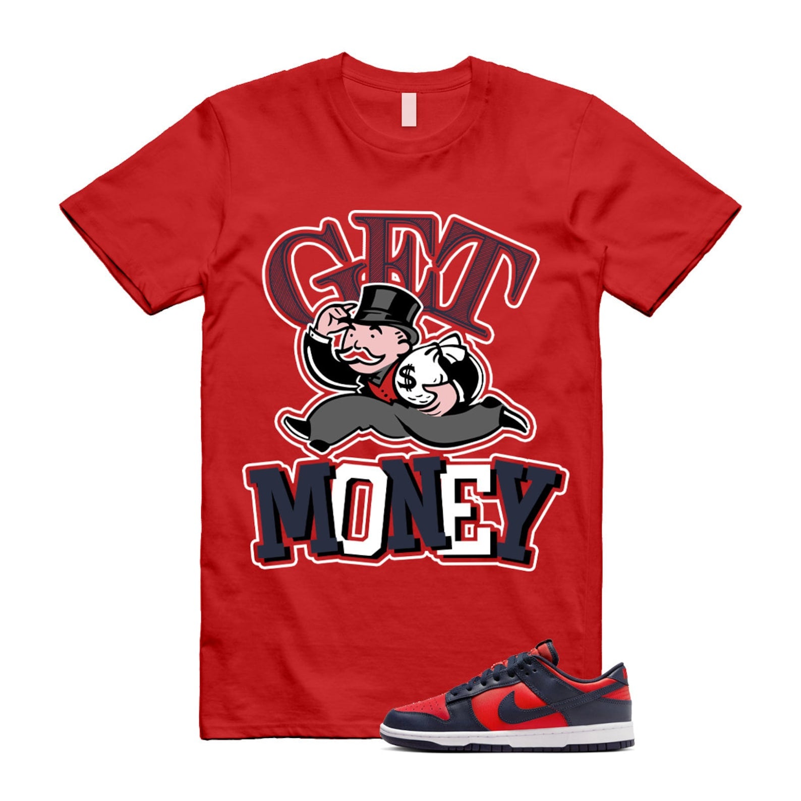 Dunk University Red Obsidian White Low Retro SE COJP T Shirt Match GM T-Shirt, Sneaker Match Tee