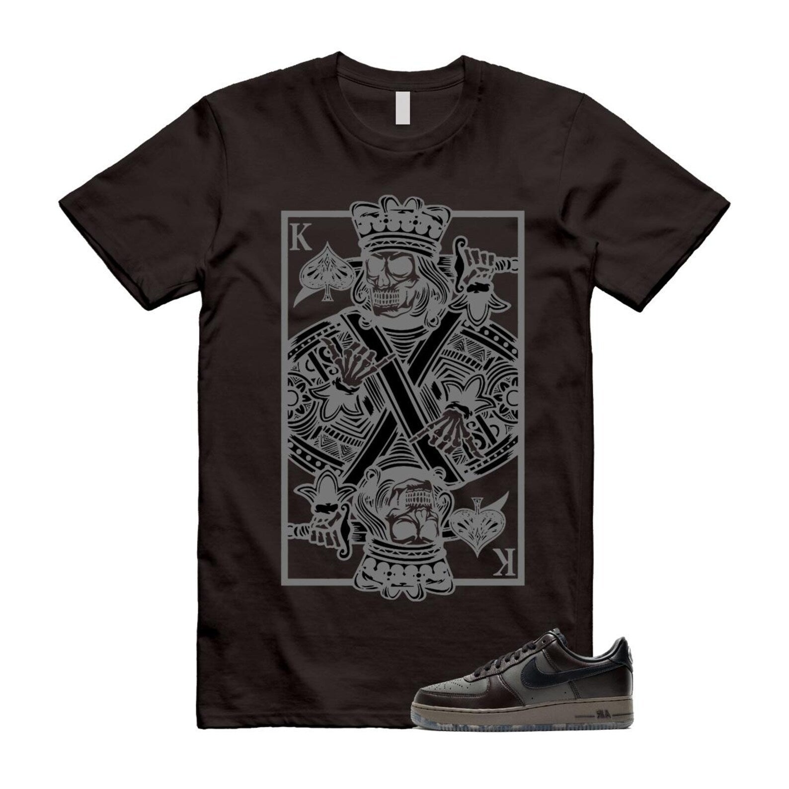 Air Force 1 Paris Black Tea Petra Brown Low T Shirt Match KC T-Shirt, Sneaker Match Tee