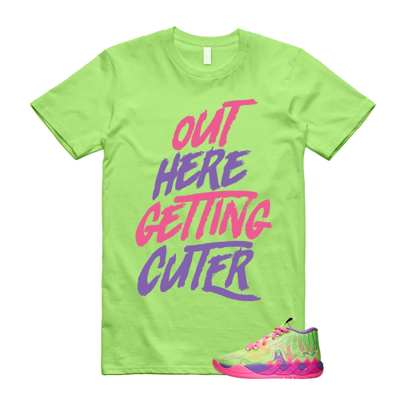 Inverse Toxic LaMelo Ball MB.01 Purple Glimmer Knockout Pink Green Gecko T Shirt Match CUTER T-Shirt, Sneaker Match Tee