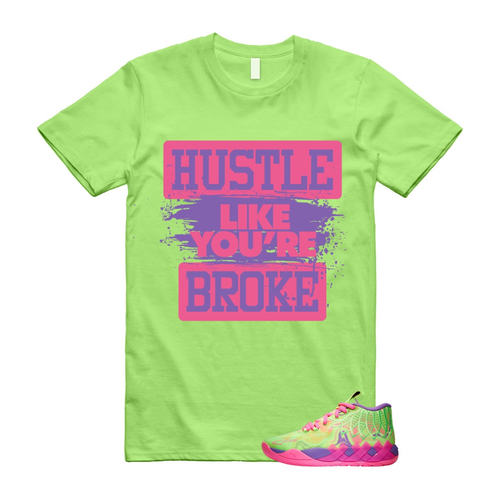 Inverse Toxic LaMelo Ball MB.01 Purple Glimmer Knockout Pink Green Gecko T Shirt Match HLYB T-Shirt, Sneaker Match Tee