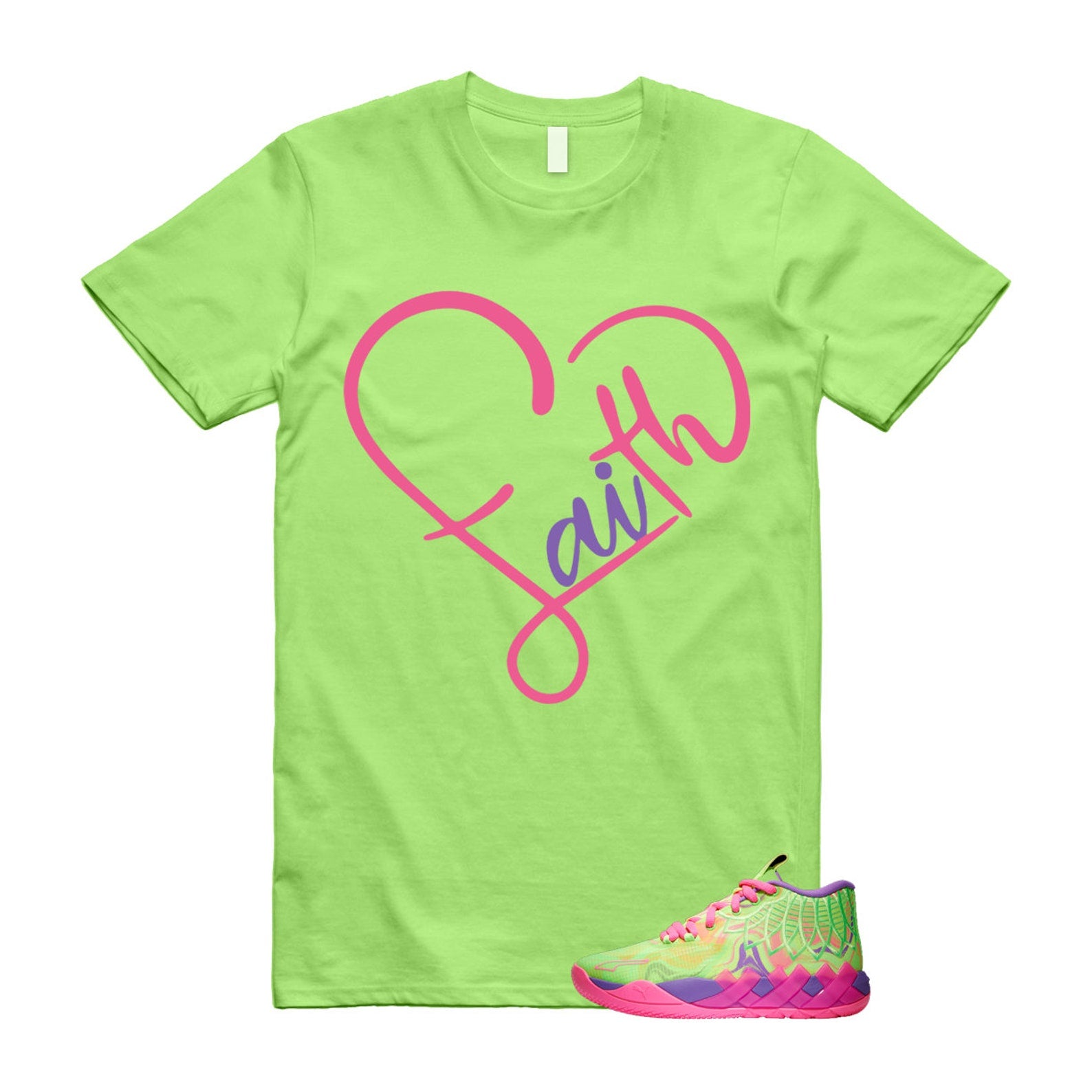 Inverse Toxic LaMelo Ball MB.01 Purple Glimmer Knockout Pink Green Gecko T Shirt Match FAITH T-Shirt, Sneaker Match Tee
