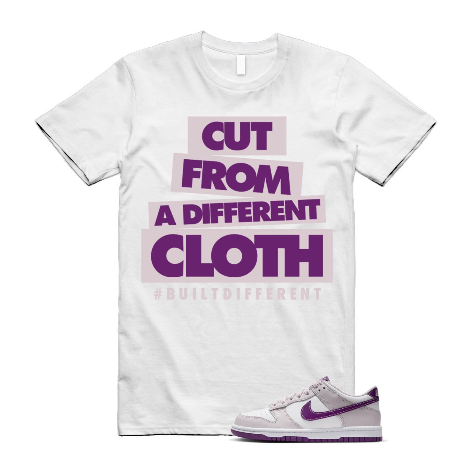 Dunk Platinum Violet Viotech White Low T Shirt Match CLOTH T-Shirt, Sneaker Match Tee