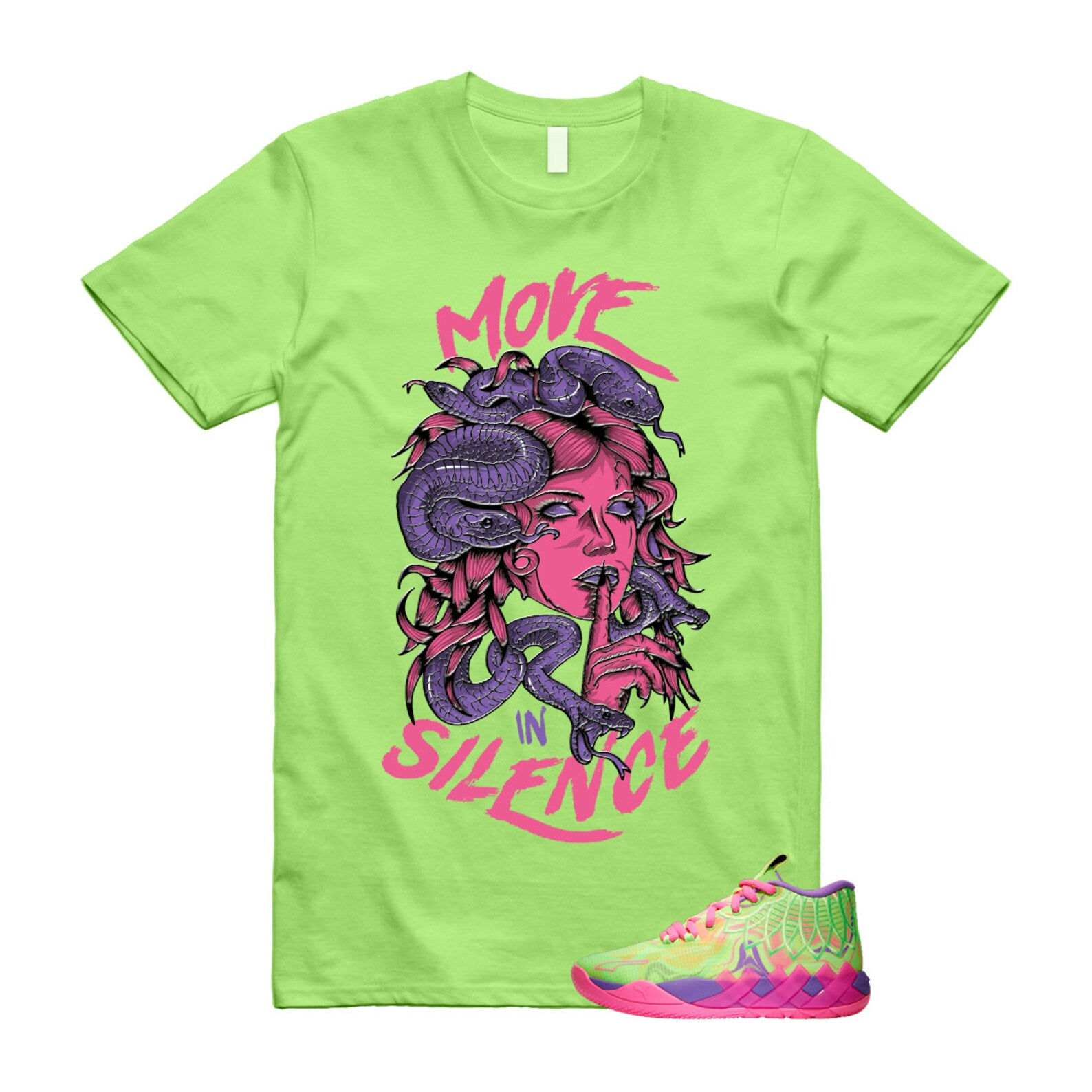 Inverse Toxic LaMelo Ball MB.01 Purple Glimmer Knockout Pink Green Gecko T Shirt Match MIS T-Shirt, Sneaker Match Tee