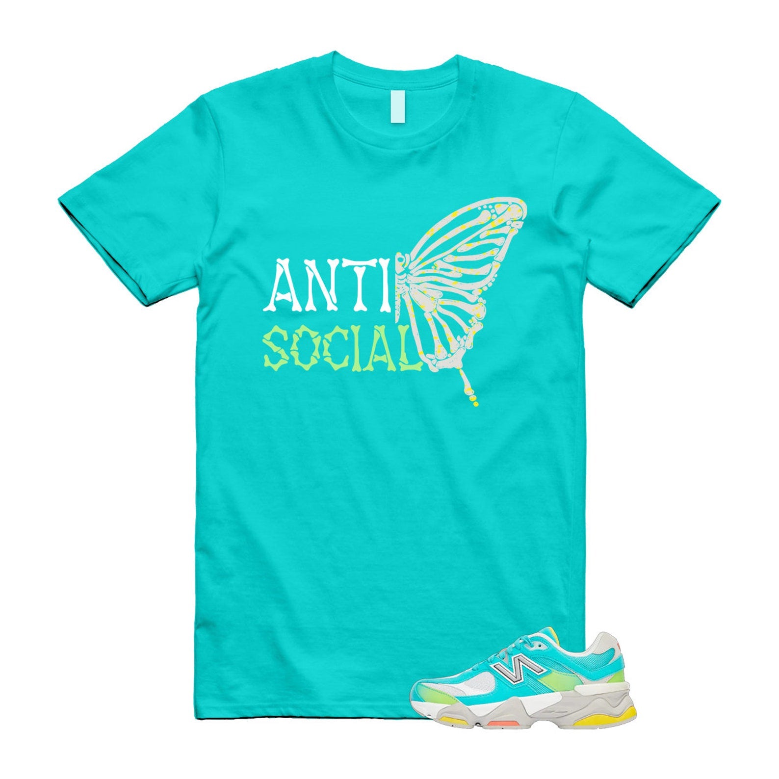 Cyan Burst 9060 Virtual Blue White Reflection Grey Guava Sunflower Yellow GS T Shirt Match ASB T-Shirt, Sneaker Match Tee