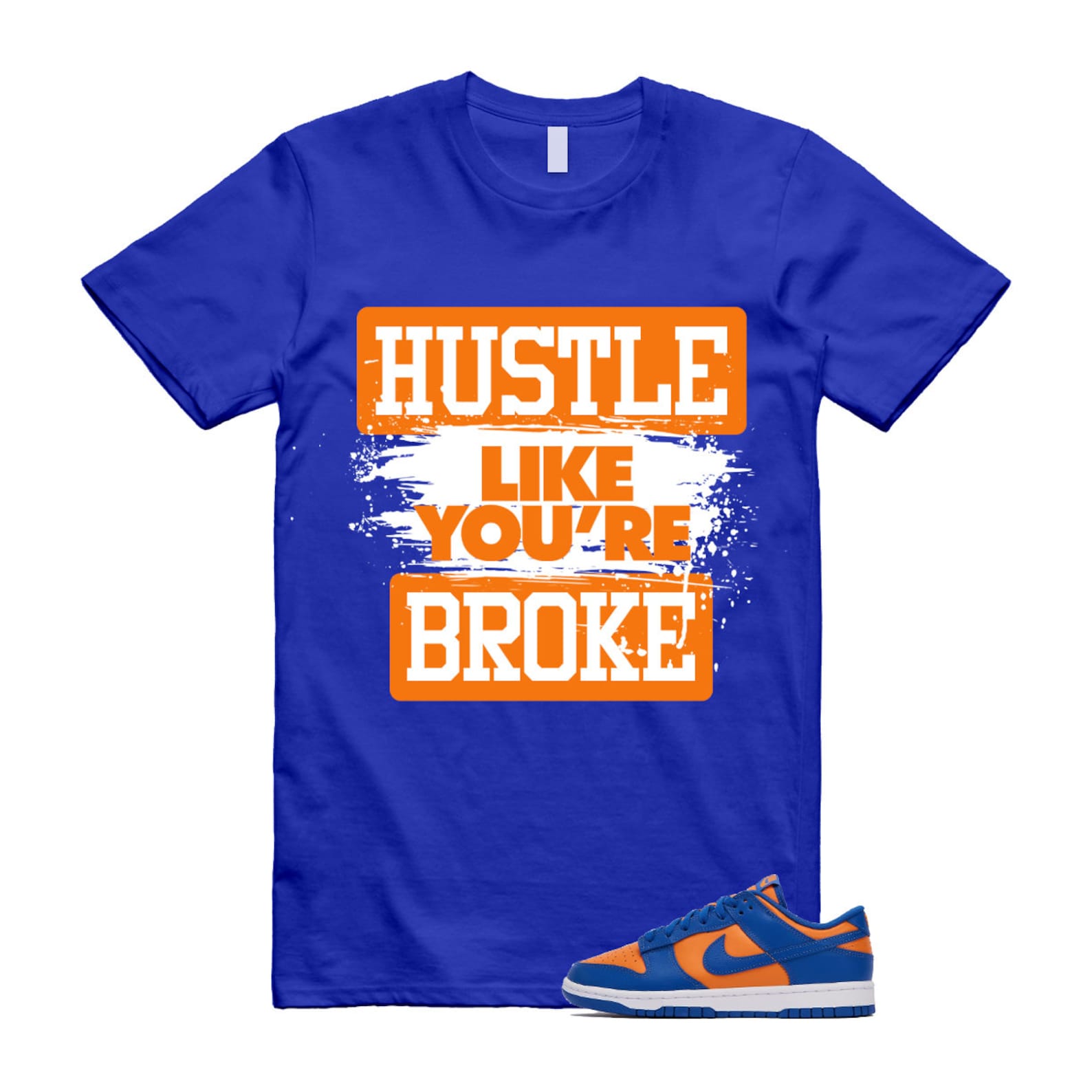 Dunk Knicks Team Royal Blue Orange Low Bright Ceramic T Shirt Match HLYB T-Shirt, Sneaker Match Tee