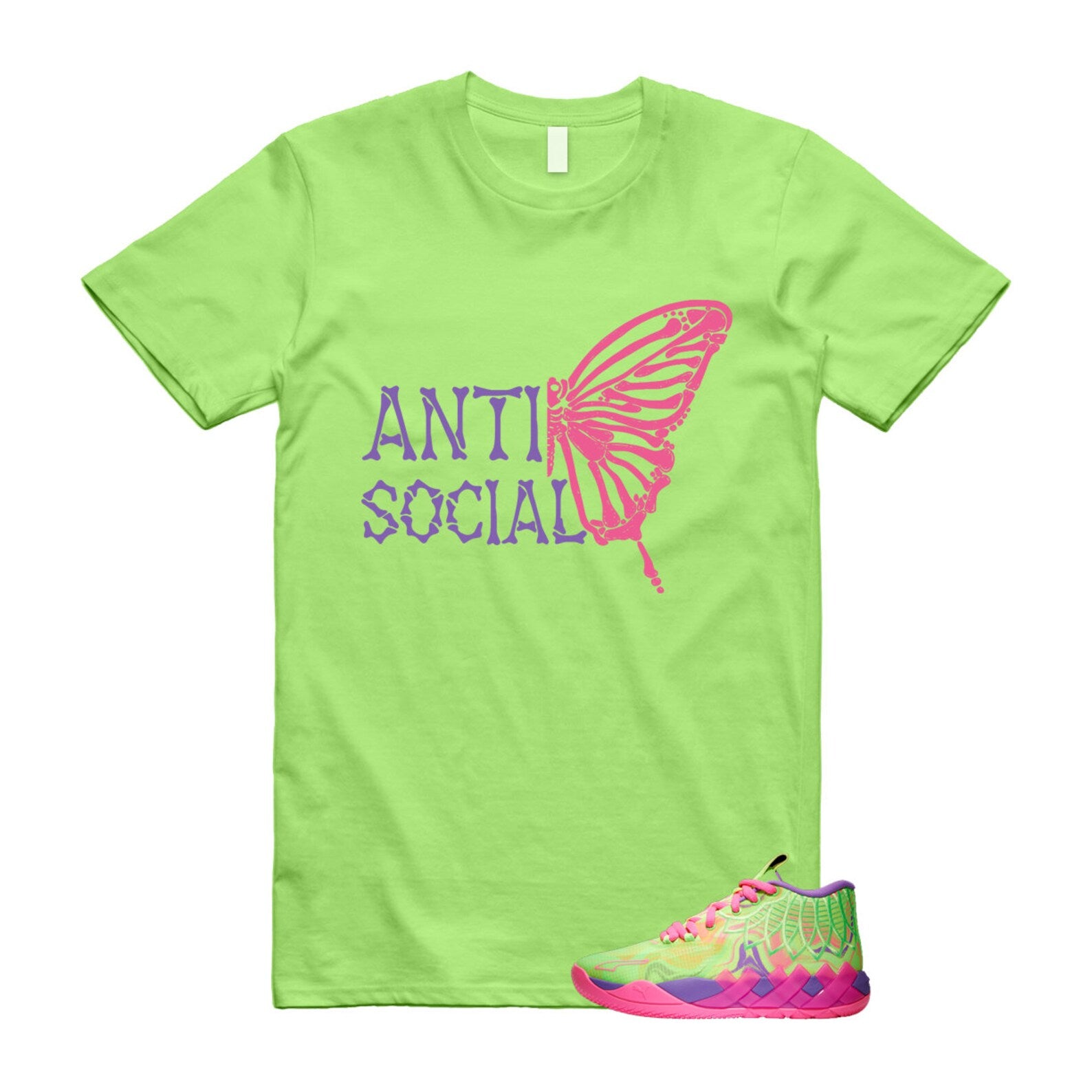 Inverse Toxic LaMelo Ball MB.01 Purple Glimmer Knockout Pink Green Gecko T Shirt Match ASB T-Shirt, Sneaker Match Tee