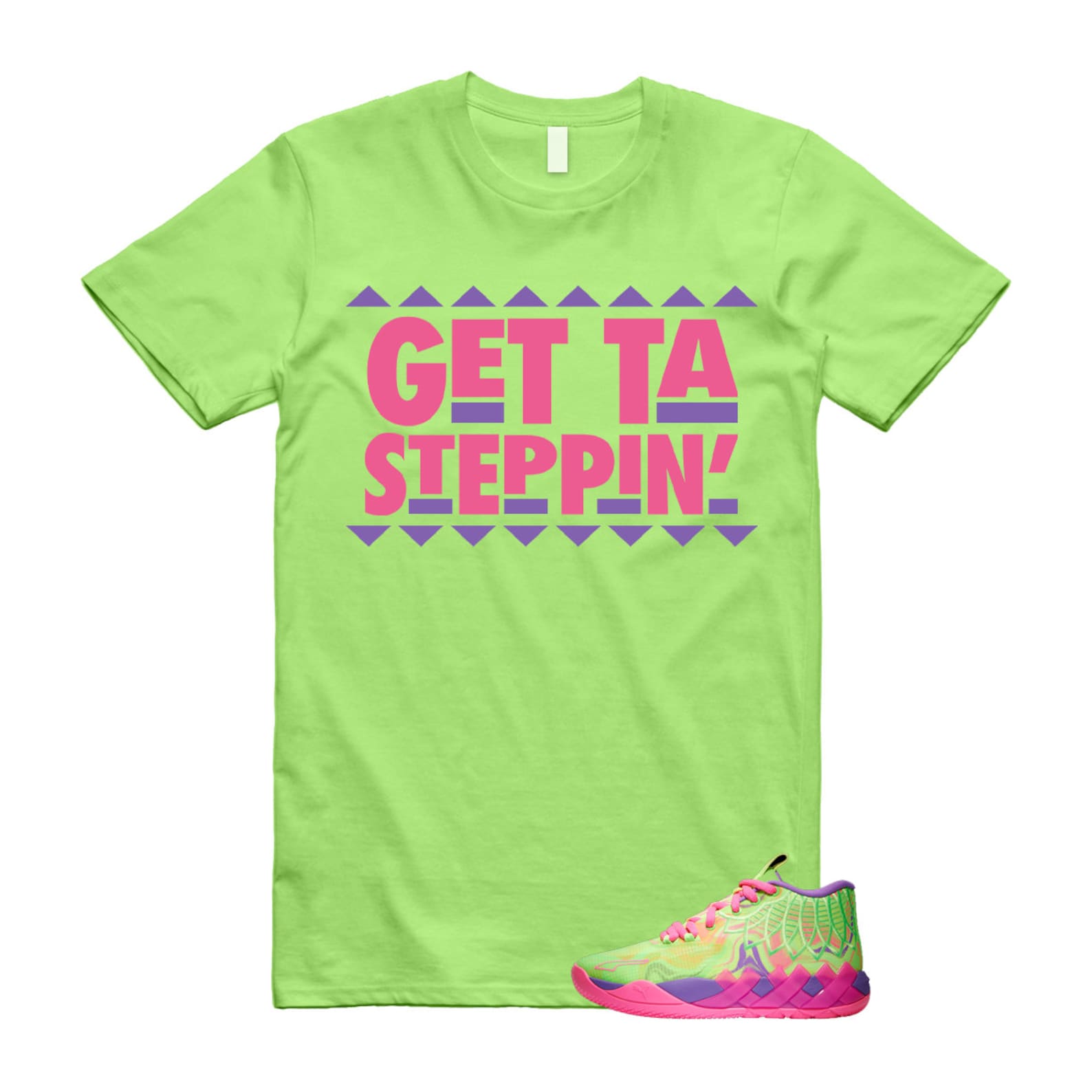 Inverse Toxic LaMelo Ball MB.01 Purple Glimmer Knockout Pink Green Gecko T Shirt Match GET T-Shirt, Sneaker Match Tee
