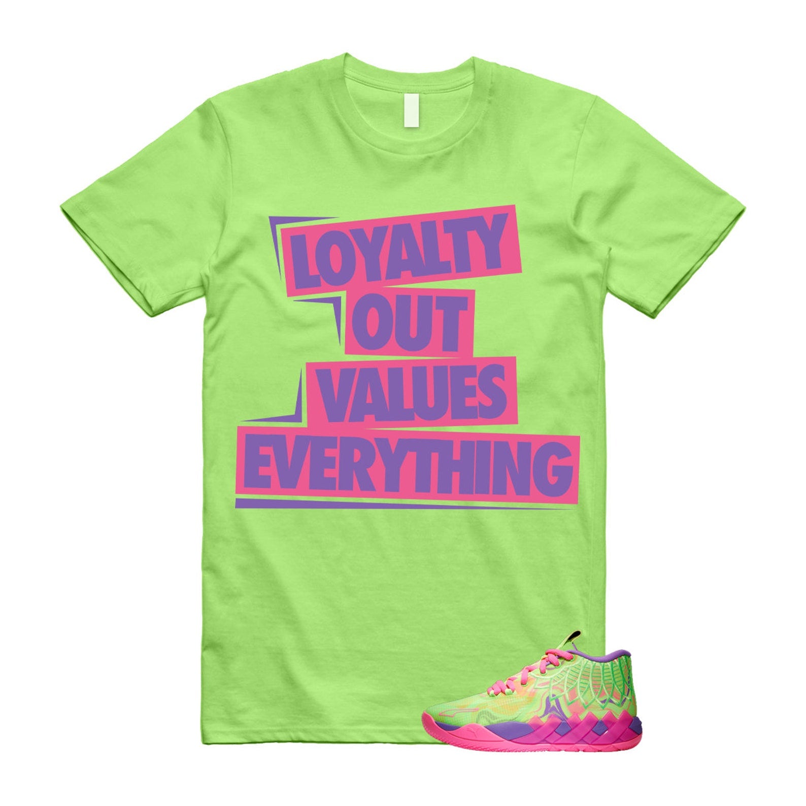Inverse Toxic LaMelo Ball MB.01 Purple Glimmer Knockout Pink Green Gecko T Shirt Match LOVE T-Shirt, Sneaker Match Tee