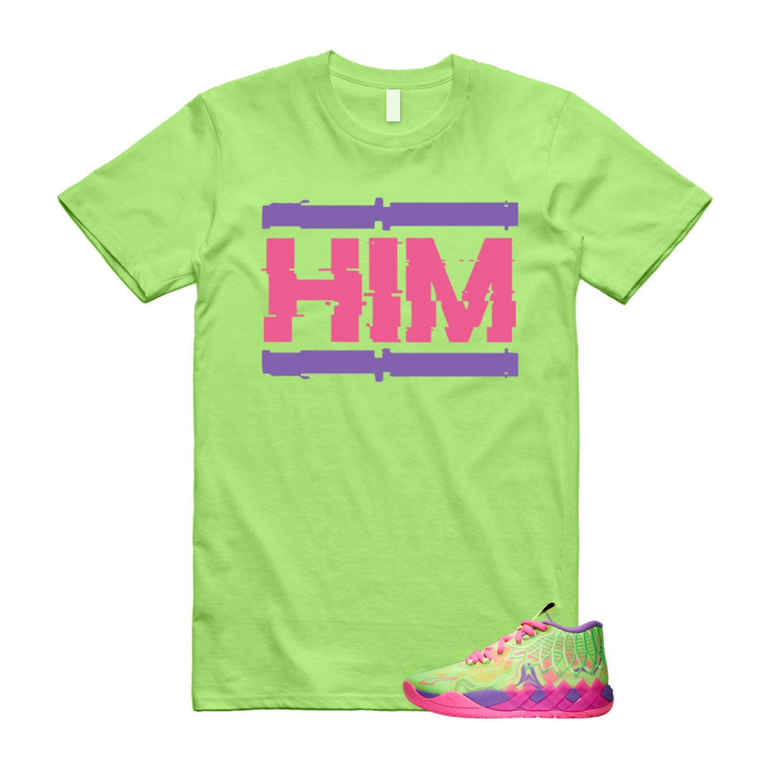 Inverse Toxic LaMelo Ball MB.01 Purple Glimmer Knockout Pink Green Gecko T Shirt Match HIM T-Shirt, Sneaker Match Tee