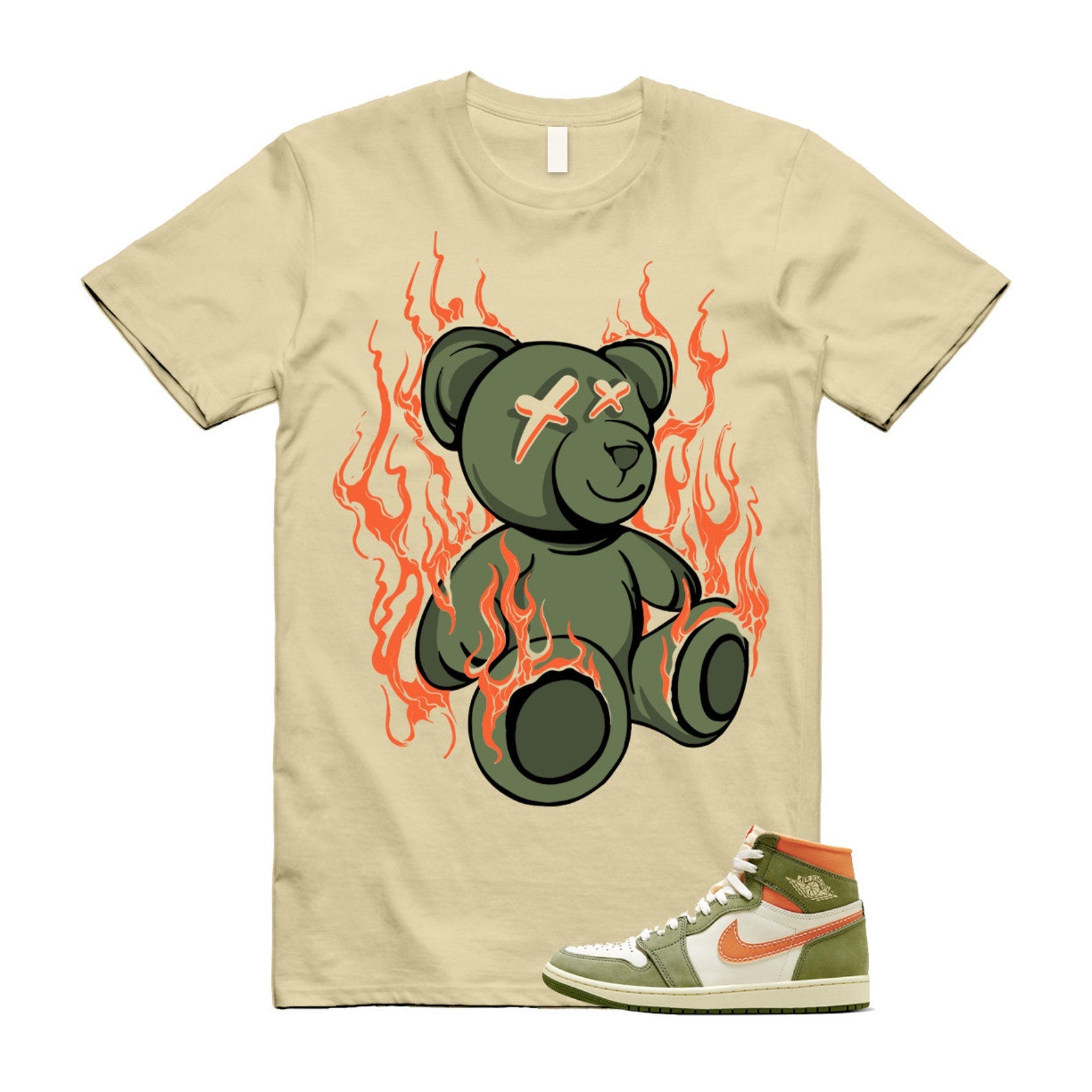 Craft Celadon 1 High OG Sky J Light Olive Bright Mandarin Coconut Milk T Shirt Match LIT T-Shirt, Sneaker Match Tee