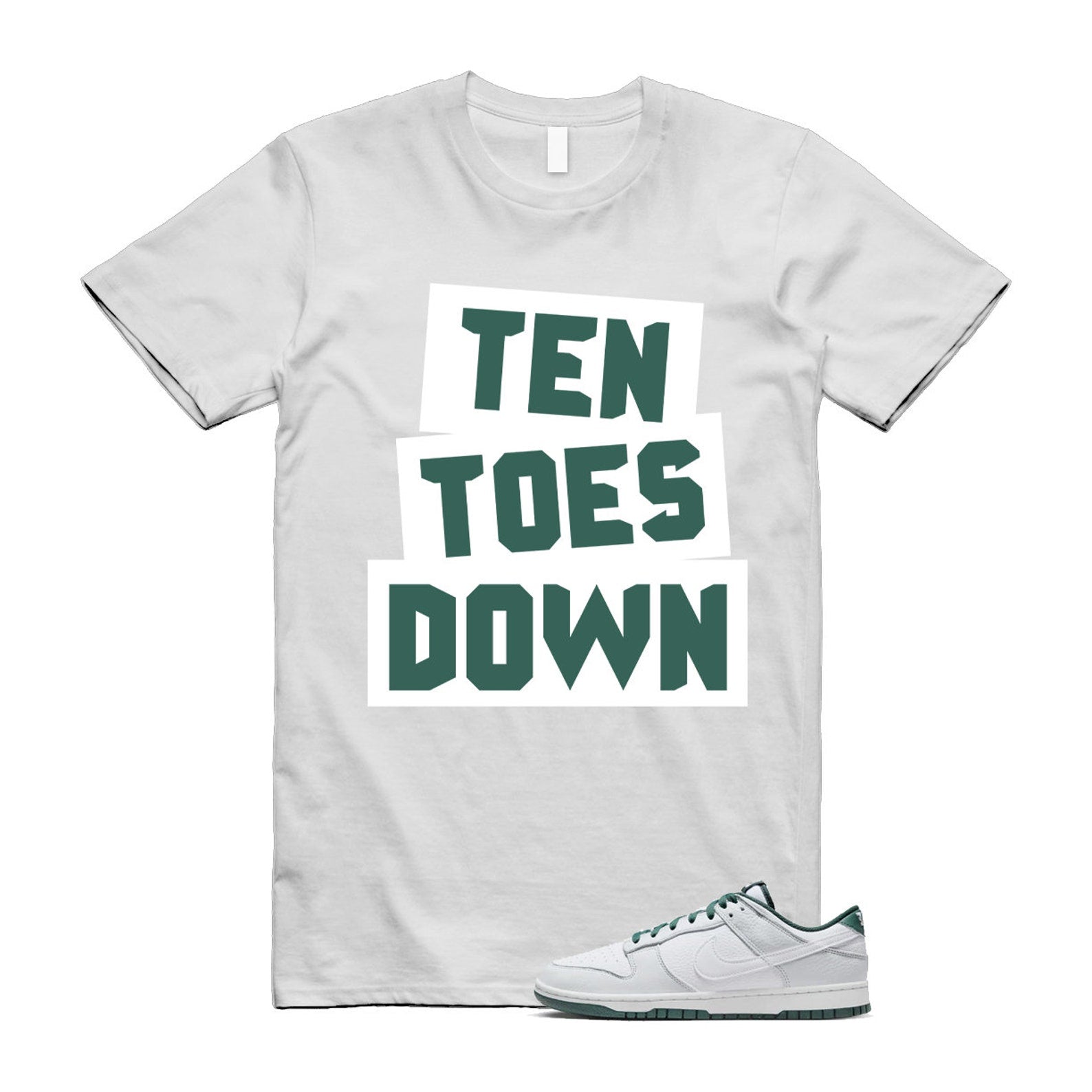 Dunk Photon Dust Vintage Green Low Retro SE White T Shirt Match TTD T-Shirt, Sneaker Match Tee