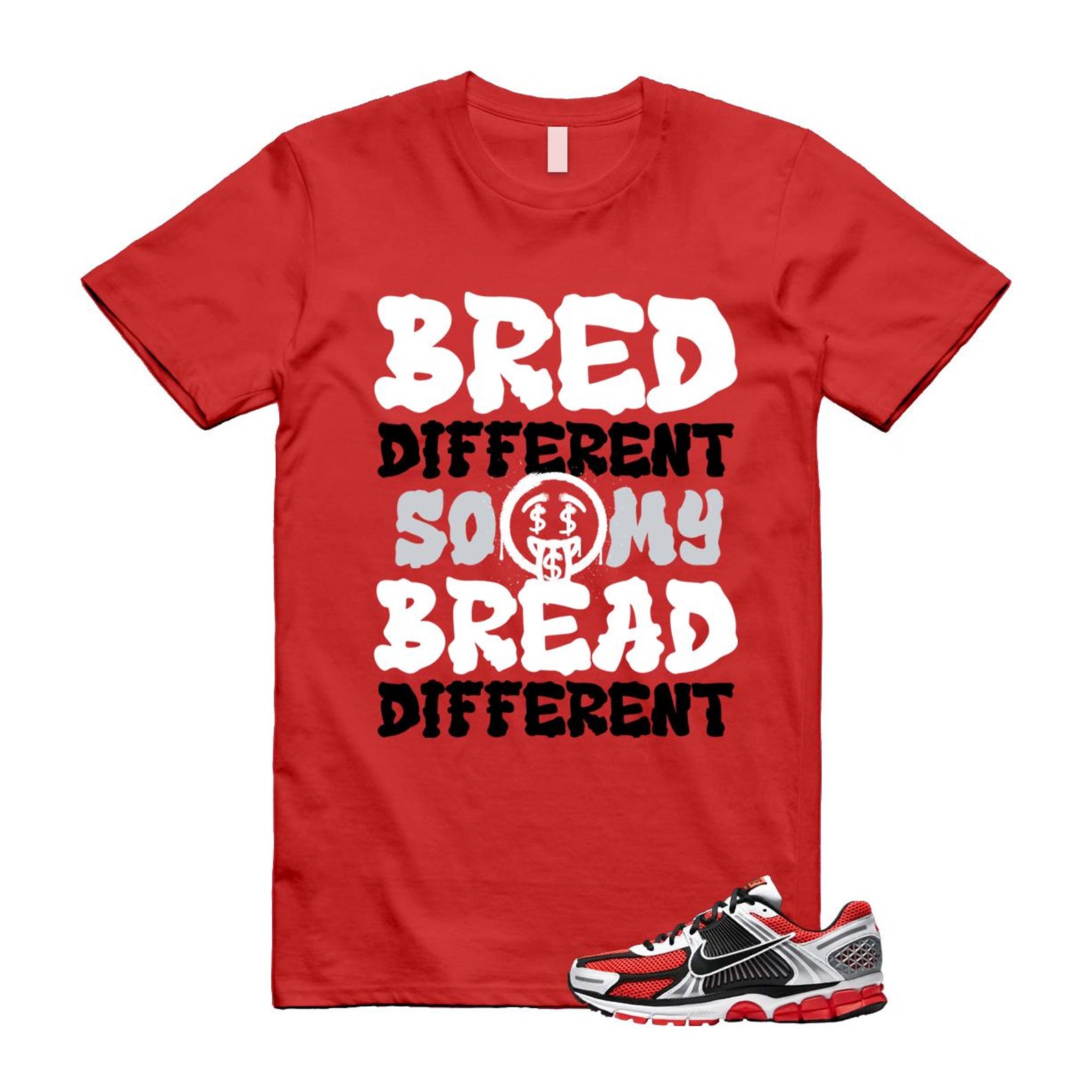 Zoom Vomero 5 Bright Crimson Silver Black White T Shirt Match BDBD T-Shirt, Sneaker Match Tee