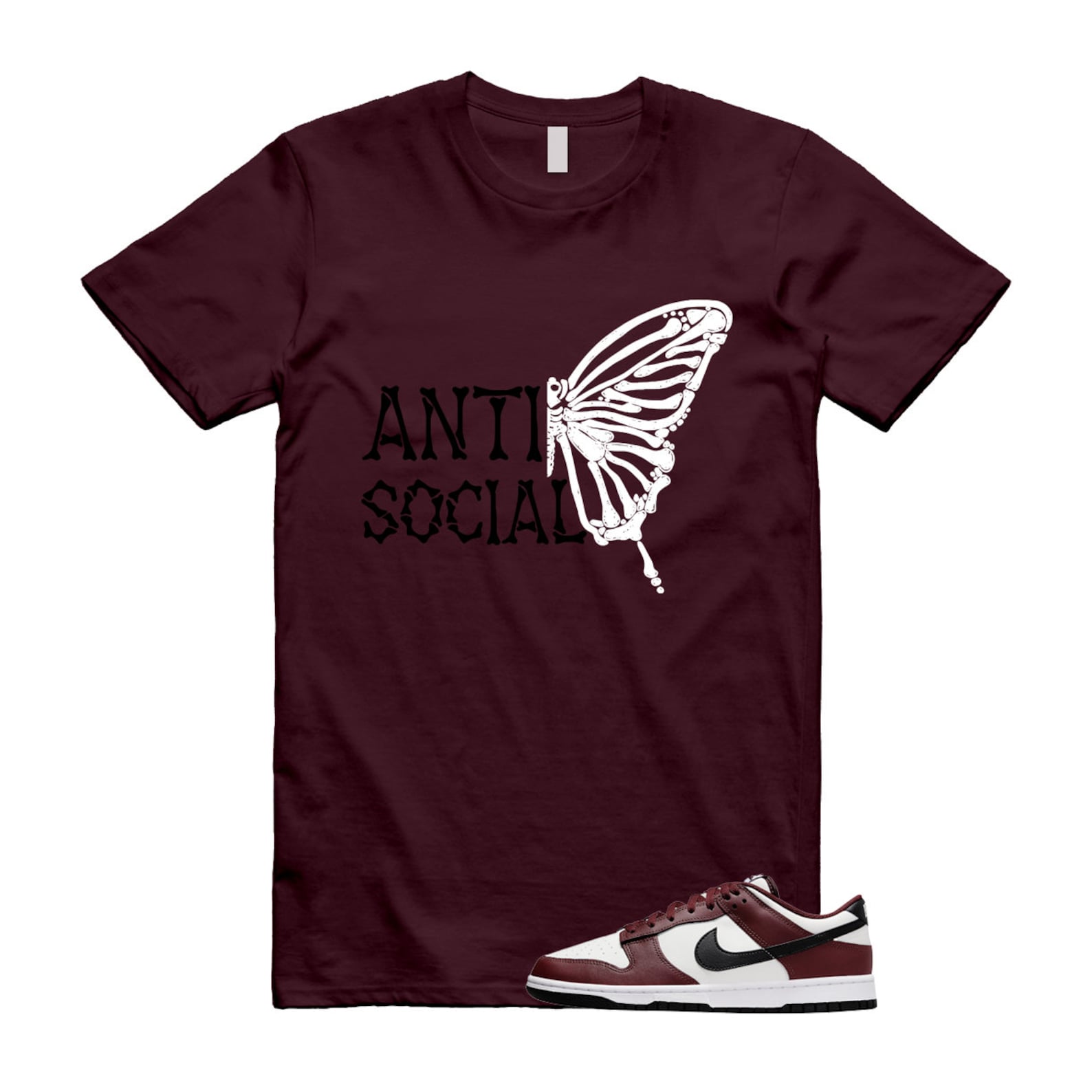 Dunk Dark Team Red Black Low Summit White T Shirt Match ASB T-Shirt, Sneaker Match Tee