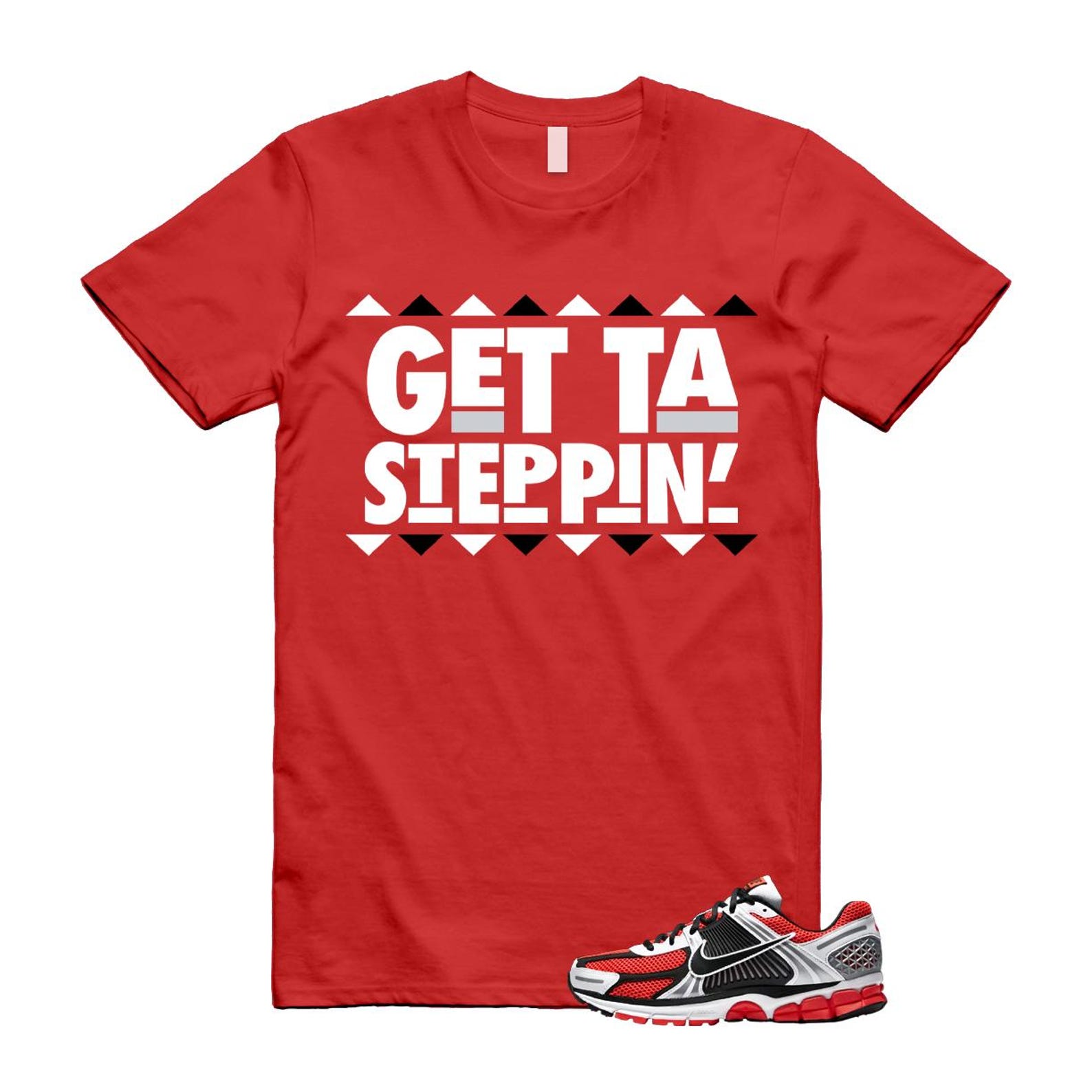 Zoom Vomero 5 Bright Crimson Silver Black White T Shirt Match GET T-Shirt, Sneaker Match Tee