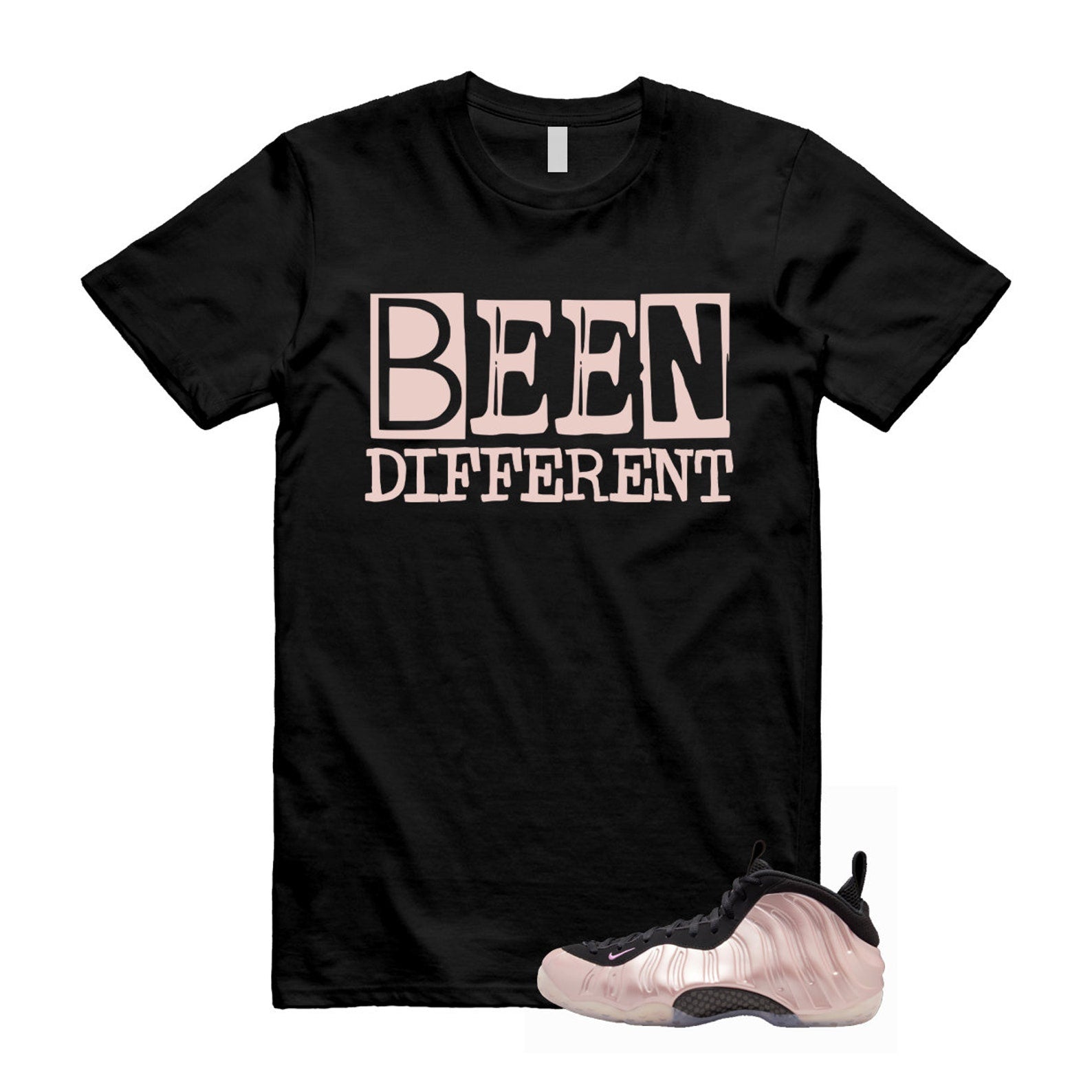 Foamposite Cherry Blossom Air One DMV Platinum Violet Pink Rise White Black T Shirt Match BEEN T-Shirt, Sneaker Match Tee