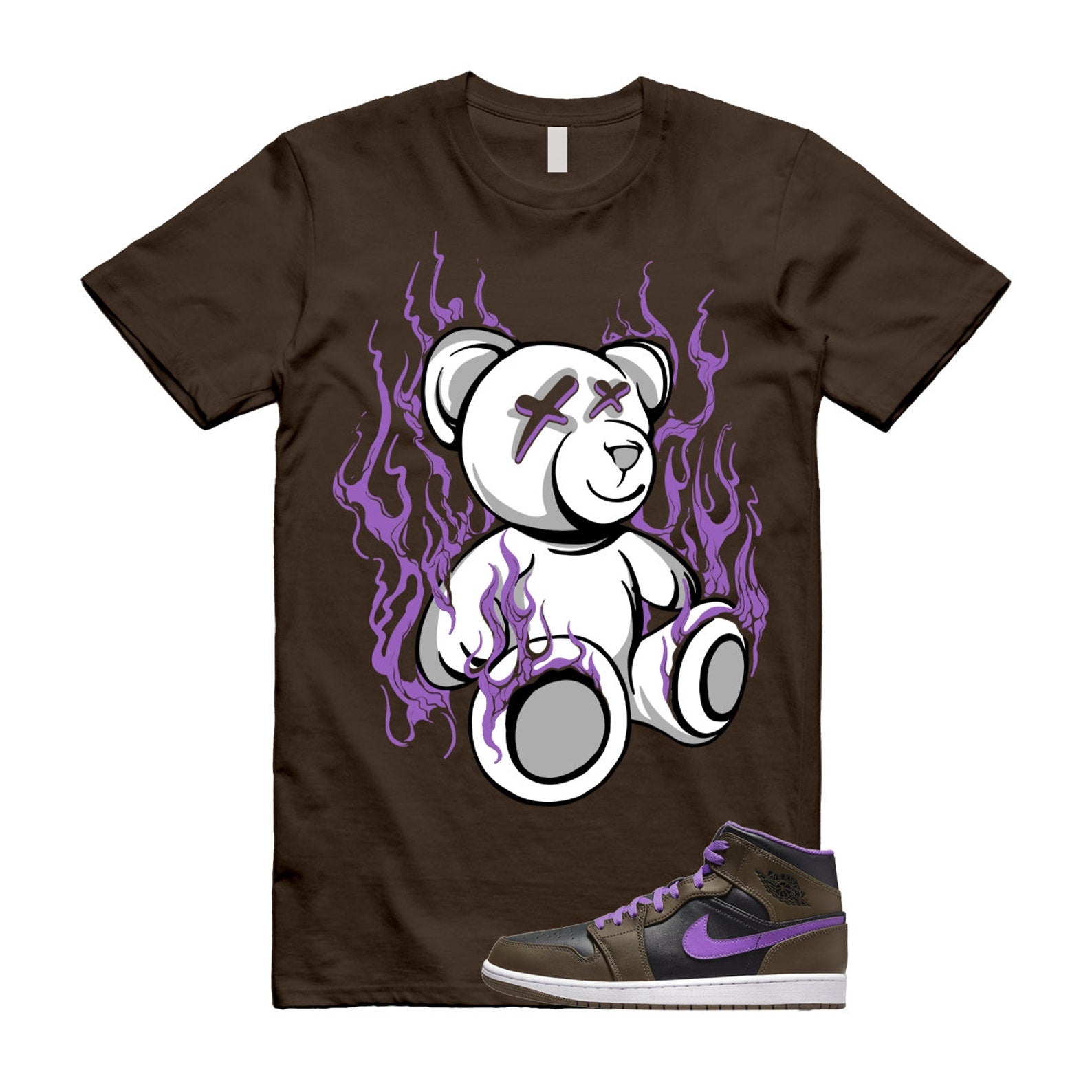 LIT T Shirt to match Air 1 Mid Palomino Purple Mocha Wild Berry Black White T-Shirt, Sneaker Match Tee