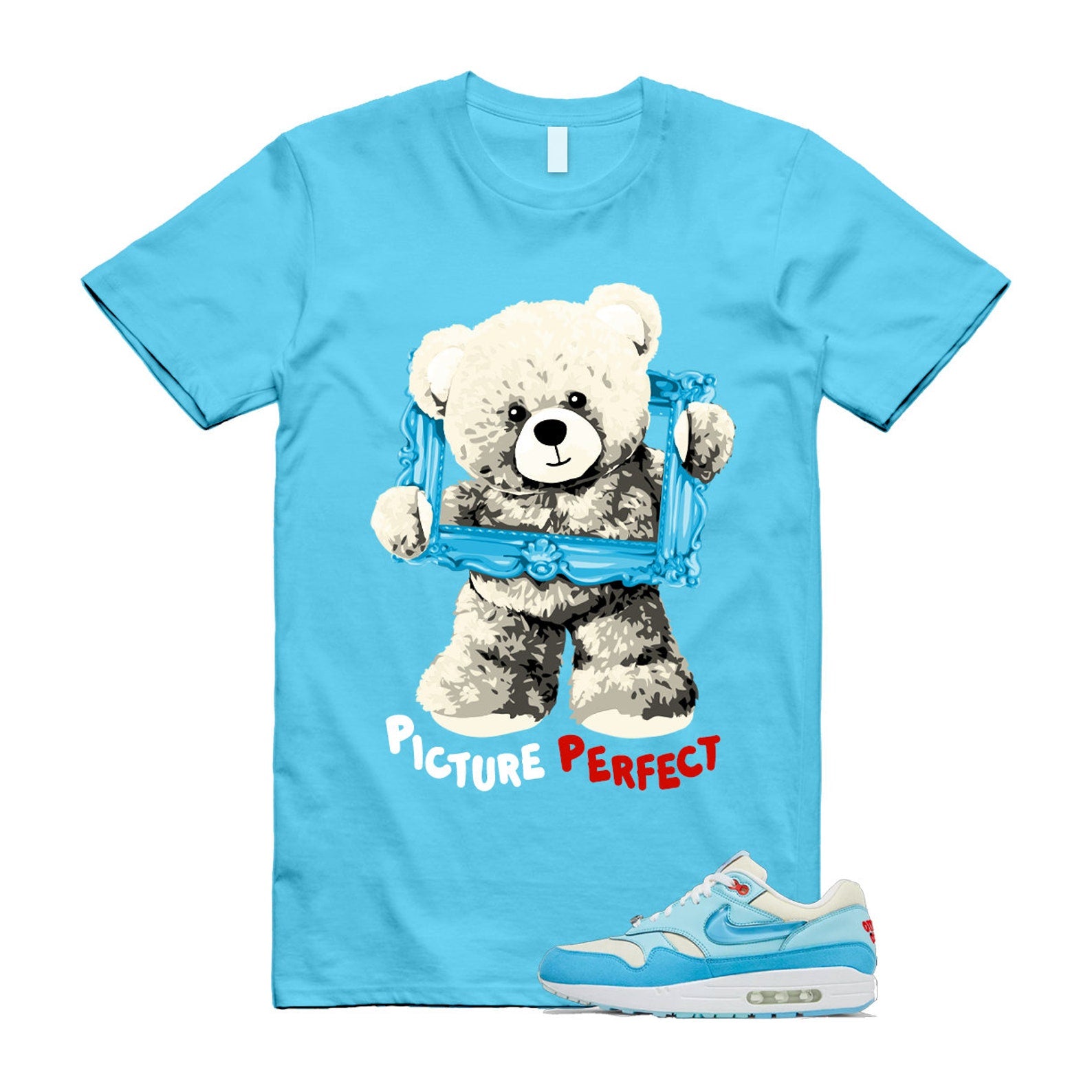 PIC T Shirt to match Air Max 1 Puerto Rico Barely Blue Gale ,FD6955-400 T-Shirt, Sneaker Match Tee