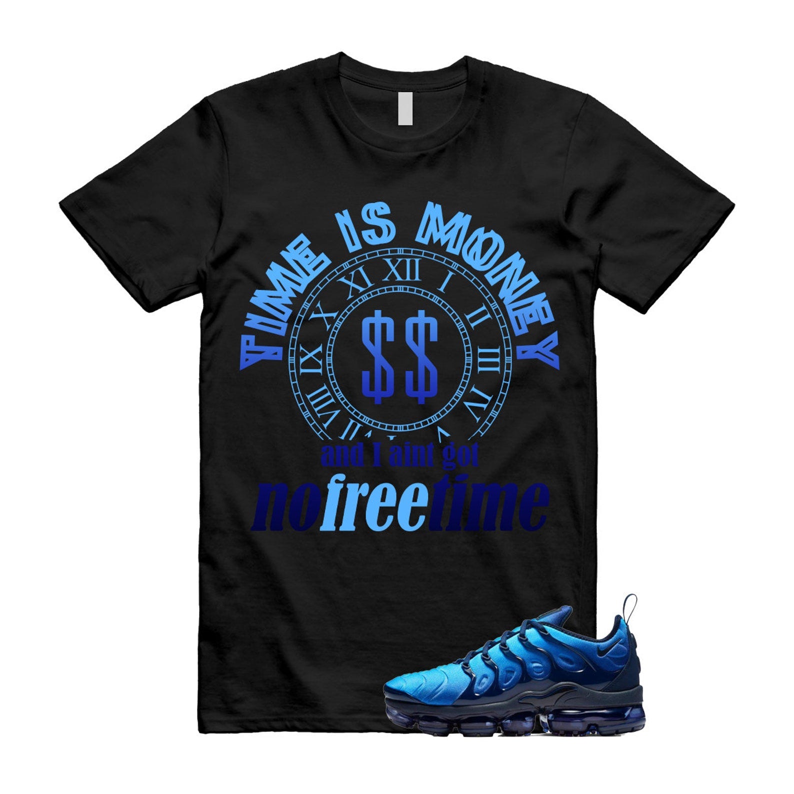 FREE TIME T Shirt to match N Air VaporMax Obsidian Plus Photo Blue Hybrid T-Shirt, Sneaker Match Tee