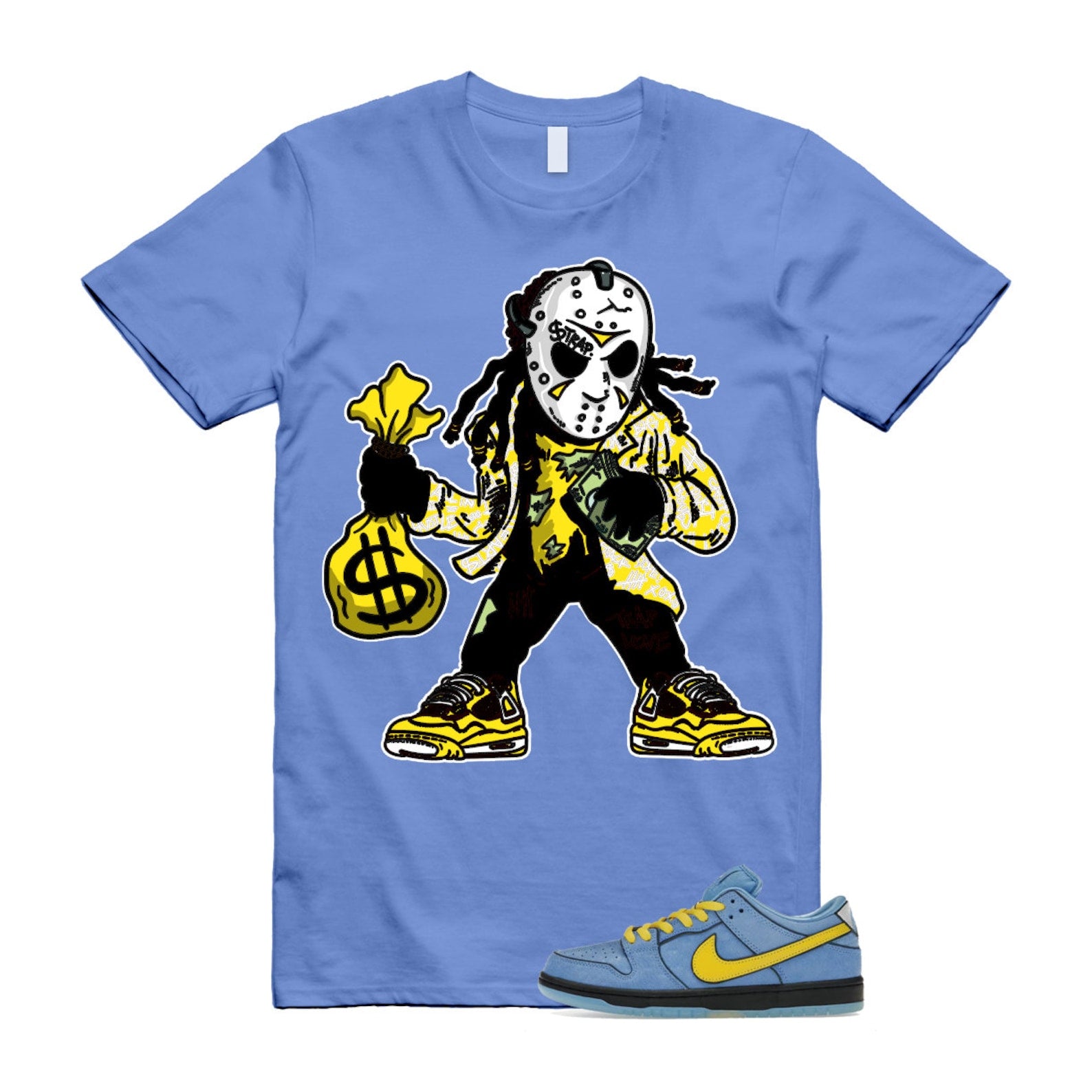 Dunk Bubbles The Power Girls Blue Chill Deep Royal Active Pink Yellow Black T Shirt Match JASON T-Shirt, Sneaker Match Tee