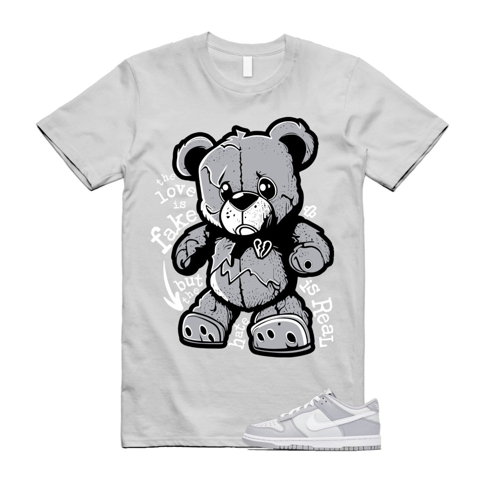 HIS T Shirt to match N Dunk Low Two Tone Grey Cool Medium White ,DJ6188-001 T-Shirt, Sneaker Match Tee