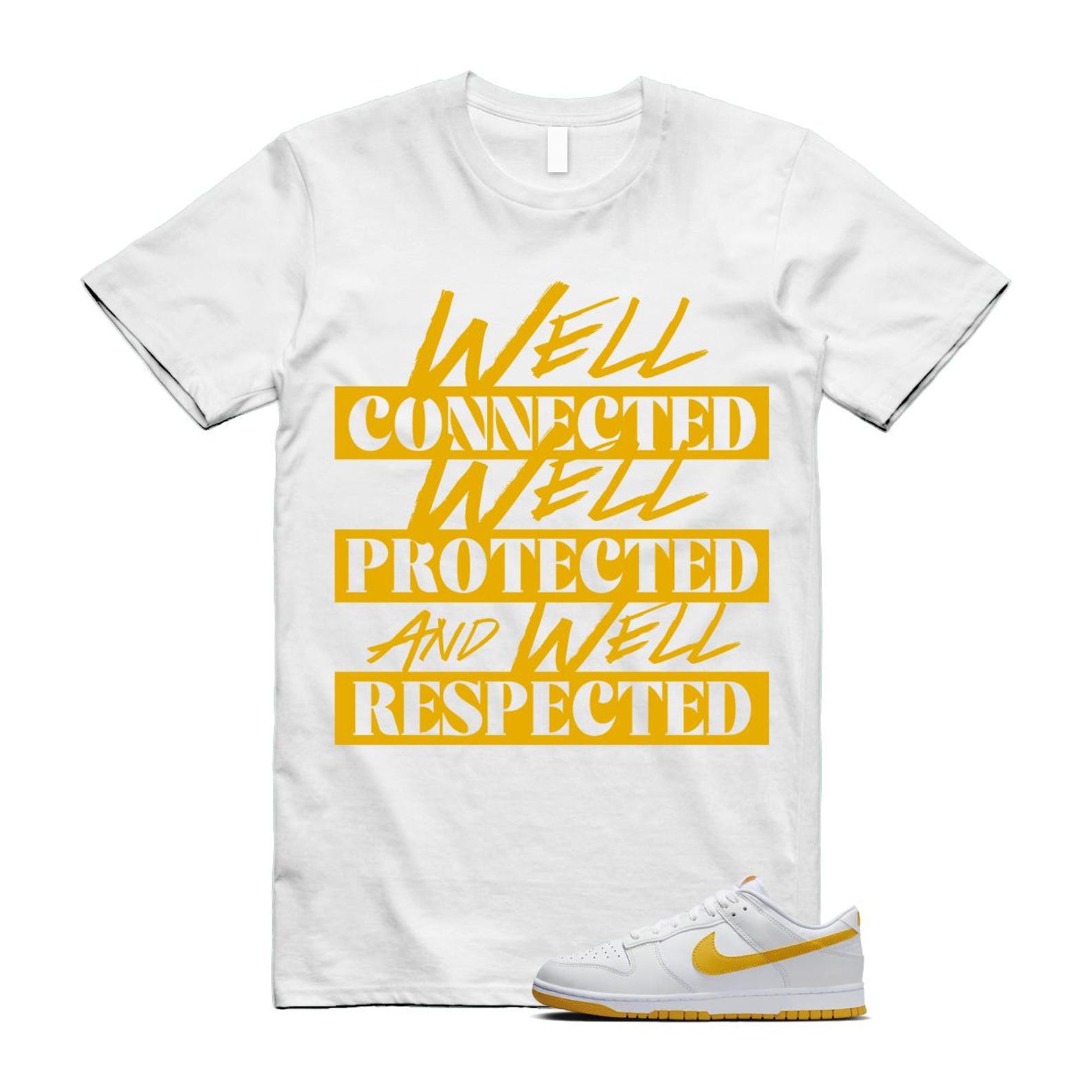 Dunk White University Gold Low T Shirt Match WELL, DQ9310-100 T-Shirt, Sneaker Match Tee
