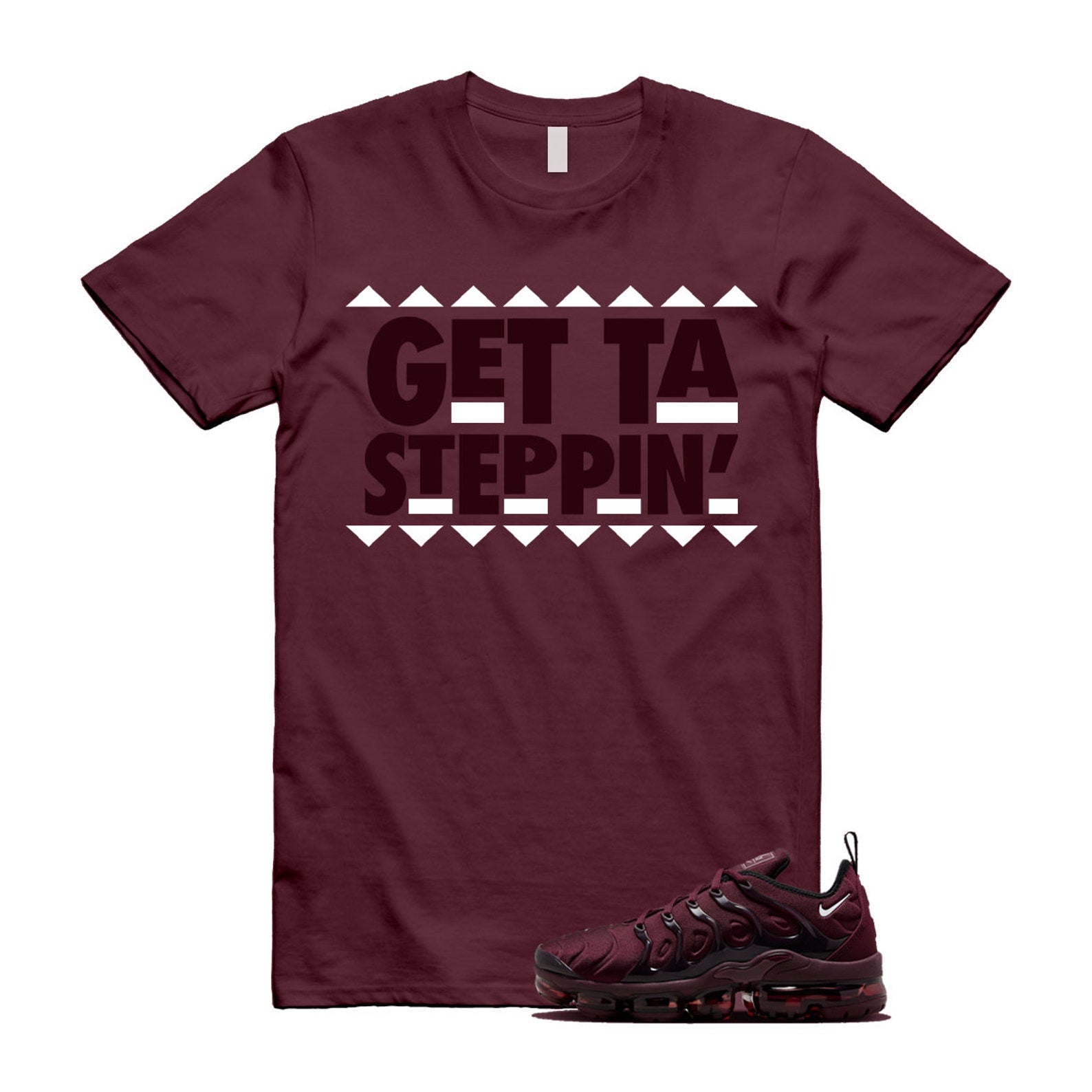 VaporMax Night Maroon Burgundy Cedar White Black Plus Air T Shirt Match GET ,FN6850-681 T-Shirt, Sneaker Match Tee