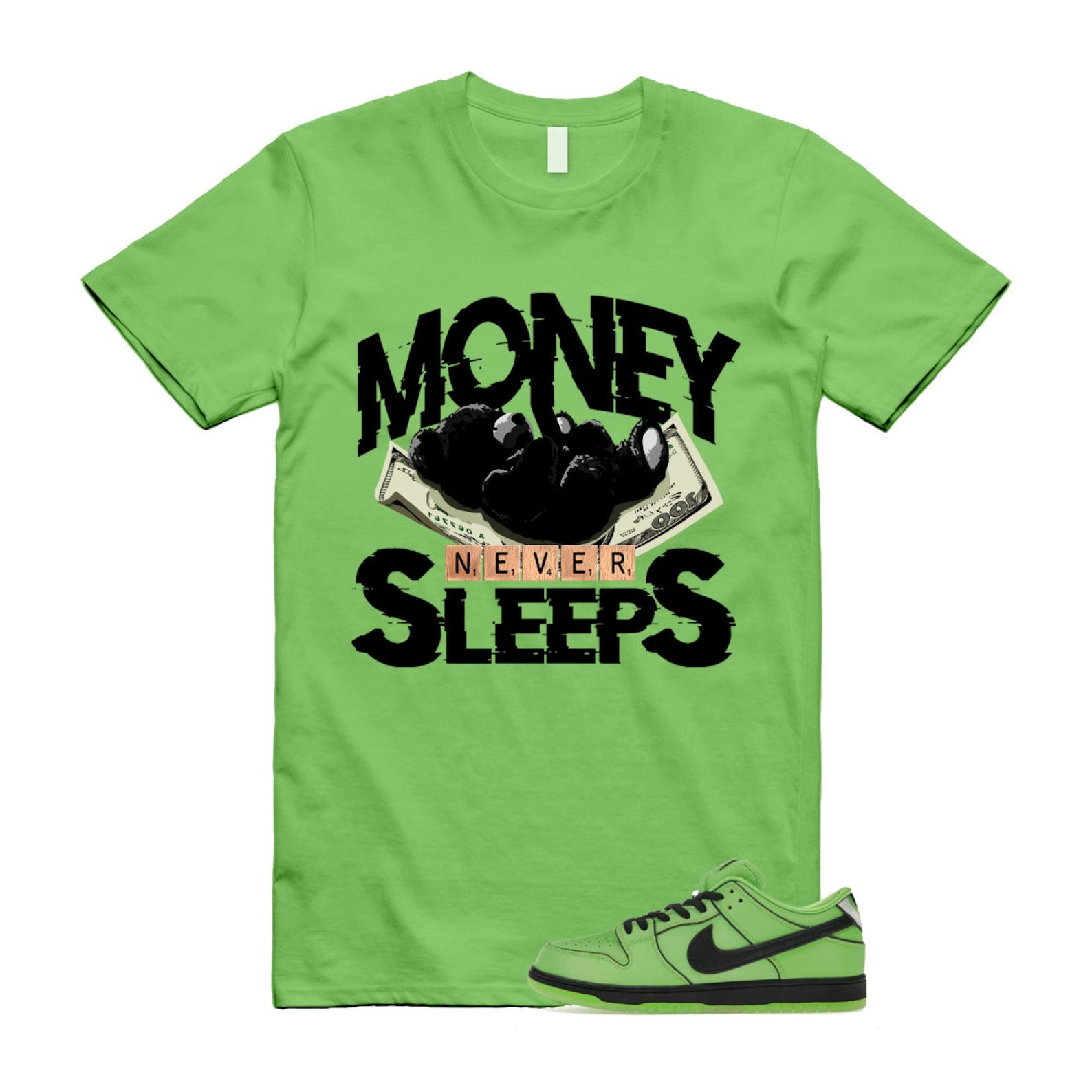 Dunk Buttercup The Power Girls Mean Green Lotus Pink Black T Shirt Match MNS T-Shirt, Sneaker Match Tee