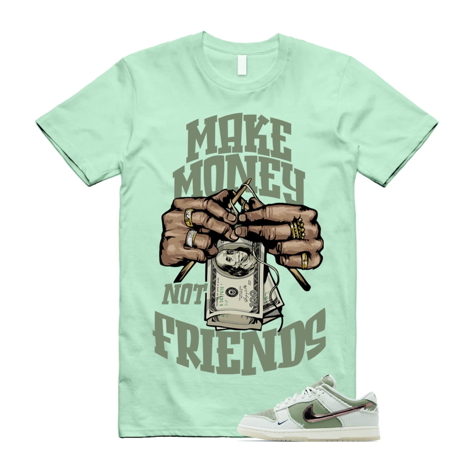 Dunk Kyler Murray Be 1 of One Sea Glass Sail Oil Green Rose Gold Low Retro PRM T Shirt Match MM T-Shirt, Sneaker Match Tee