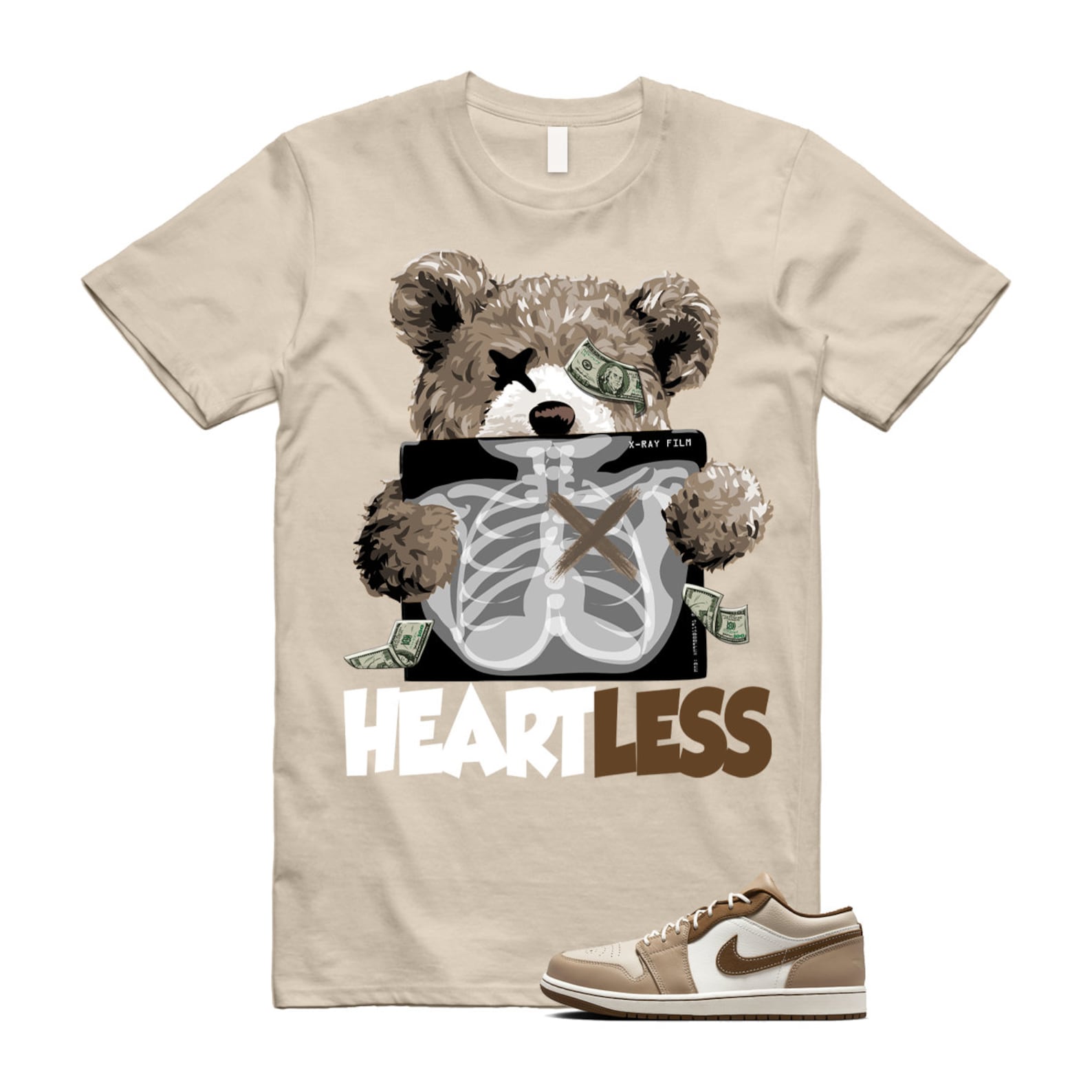 1 Hemp Light British Tan Low SE Sail Oatmeal T Shirt Match HEART, HF5753-221 T-Shirt, Sneaker Match Tee